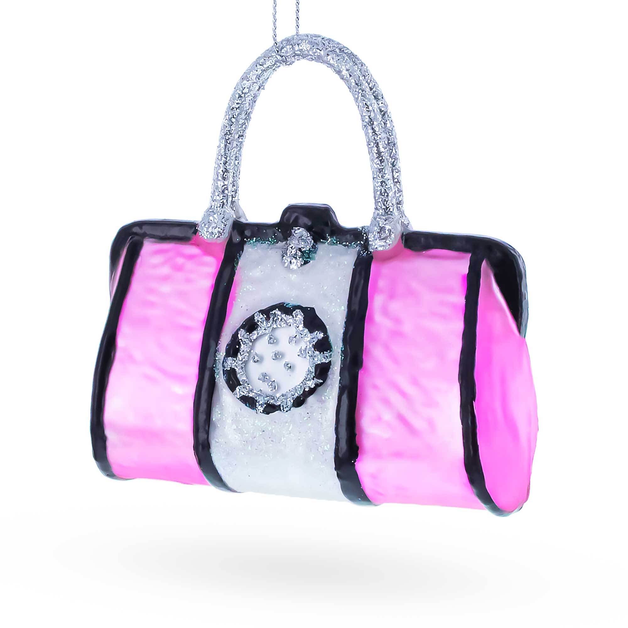 Pink Handbag Glass Christmas Ornament