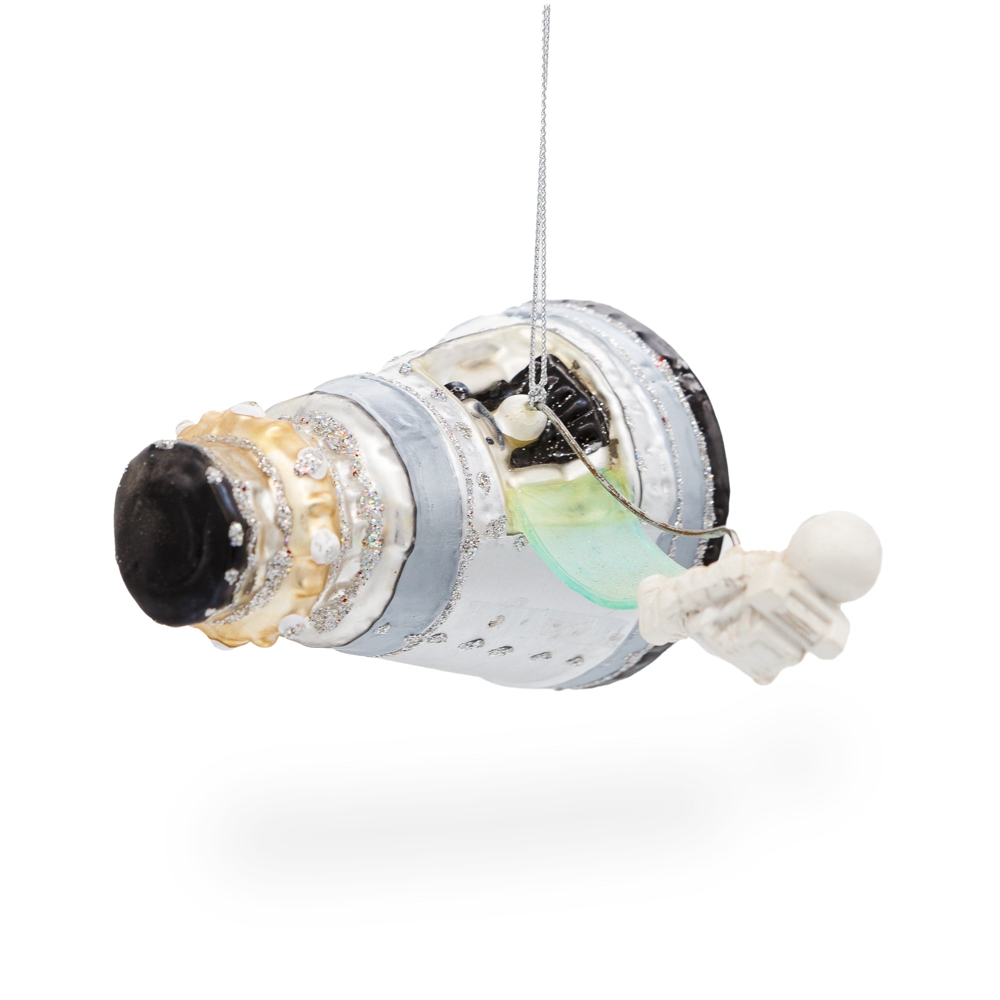 Mars Space Shuttle Glass Christmas Ornament