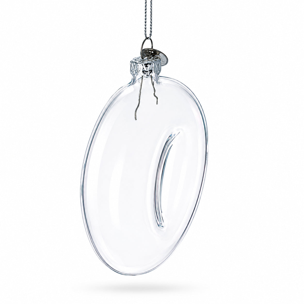 Doughnut Clear Glass Christmas Ornament
