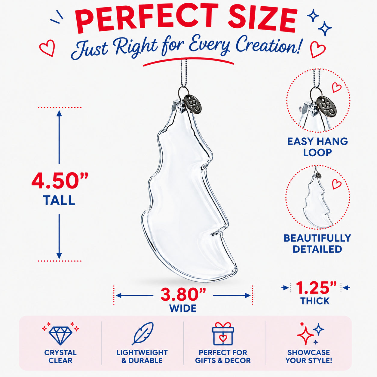 Christmas Tree Clear Glass Christmas Ornament