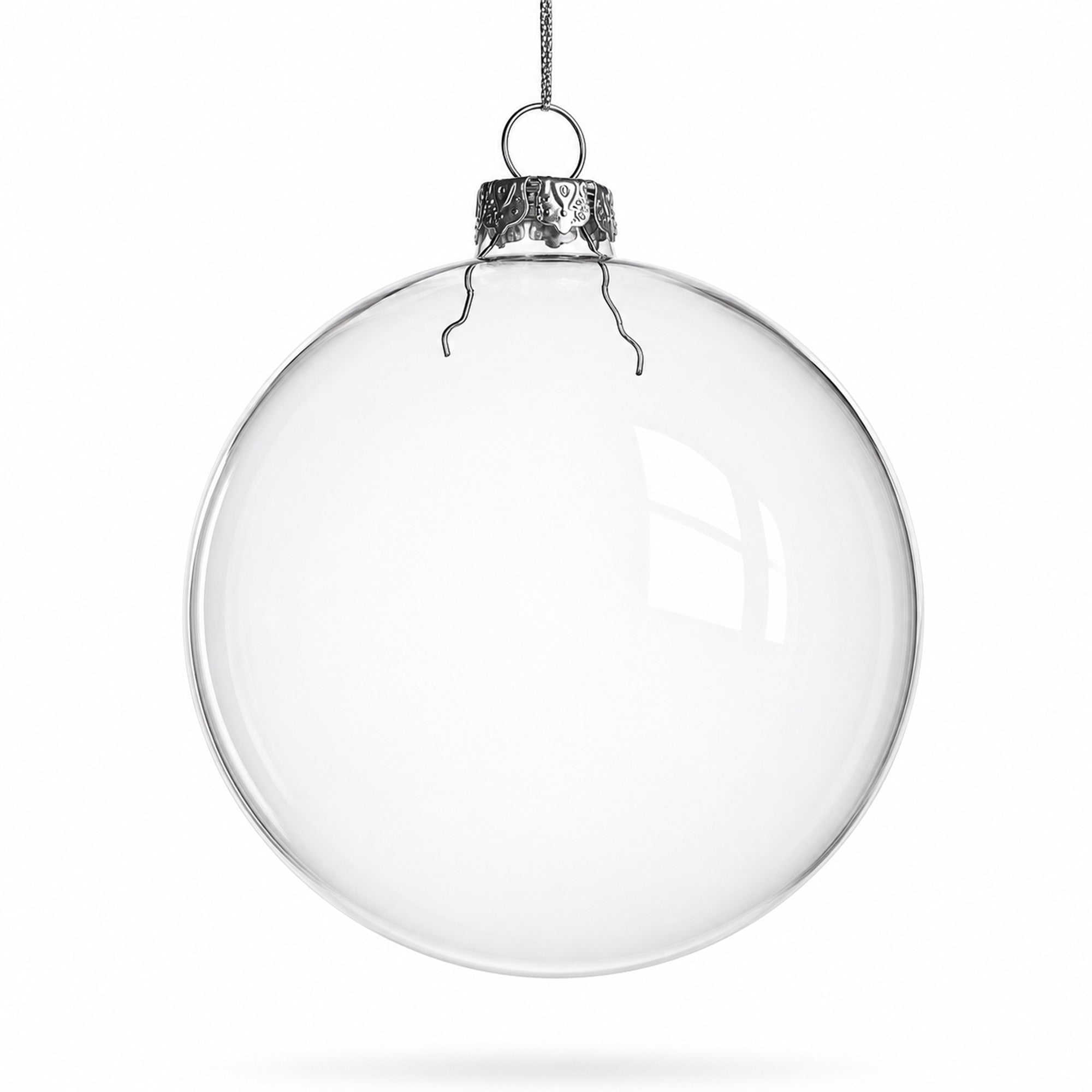 Set of 3 Clear Glass Ball Christmas Ornaments 4.7 Inches