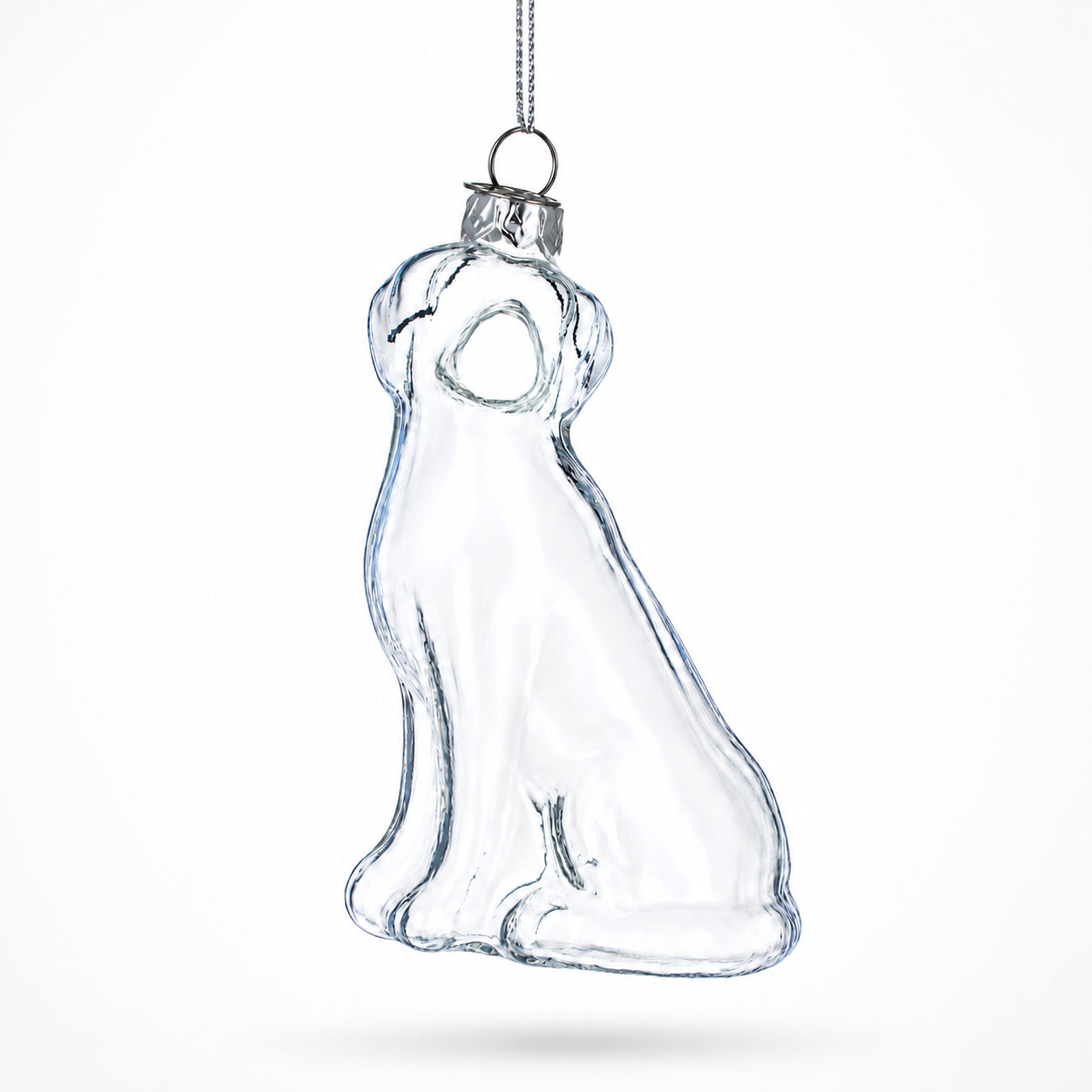 Transparent Dog Clear Glass Christmas Ornament