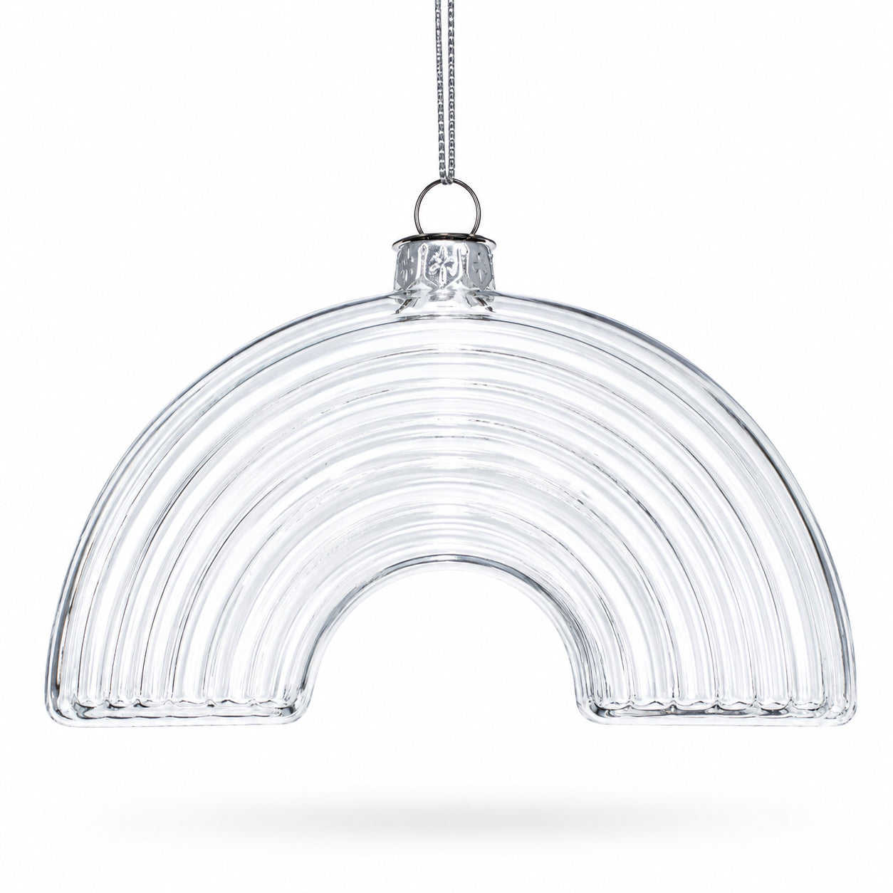 Rainbow Clear Glass Christmas Ornament