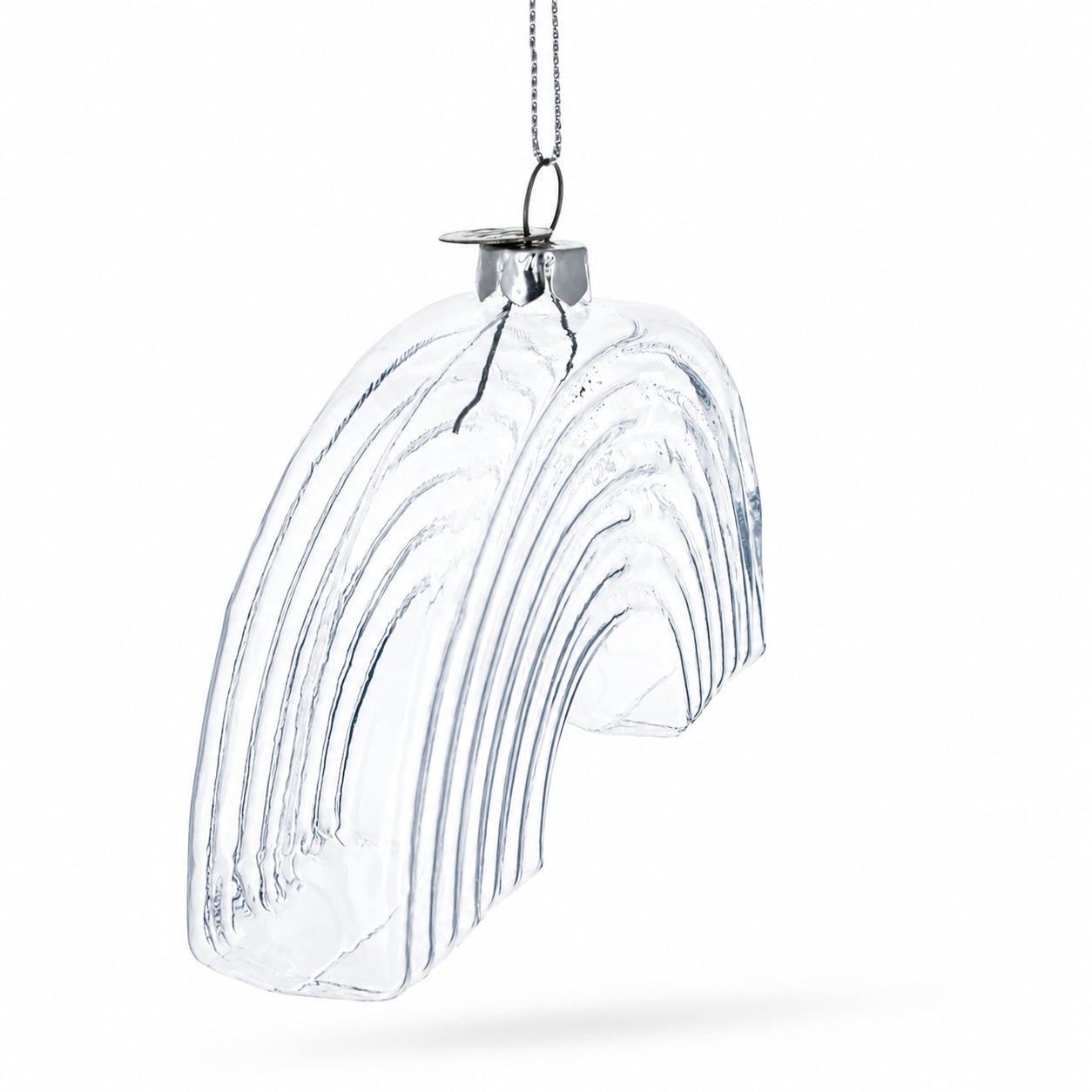 Rainbow Clear Glass Christmas Ornament