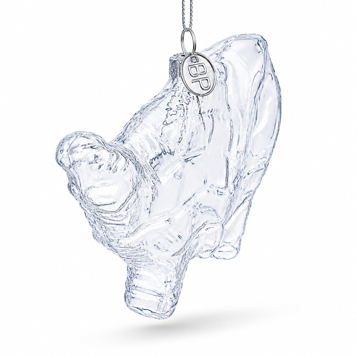 USA Map Clear Glass Christmas Ornament