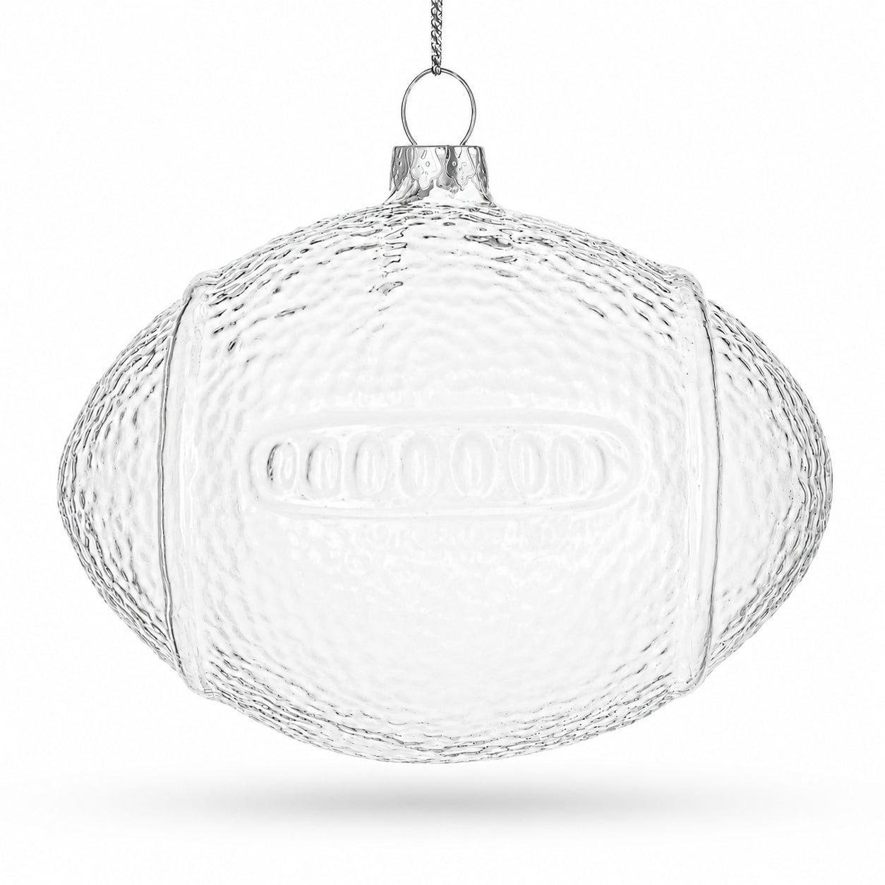 Football Clear Glass Christmas Ornament