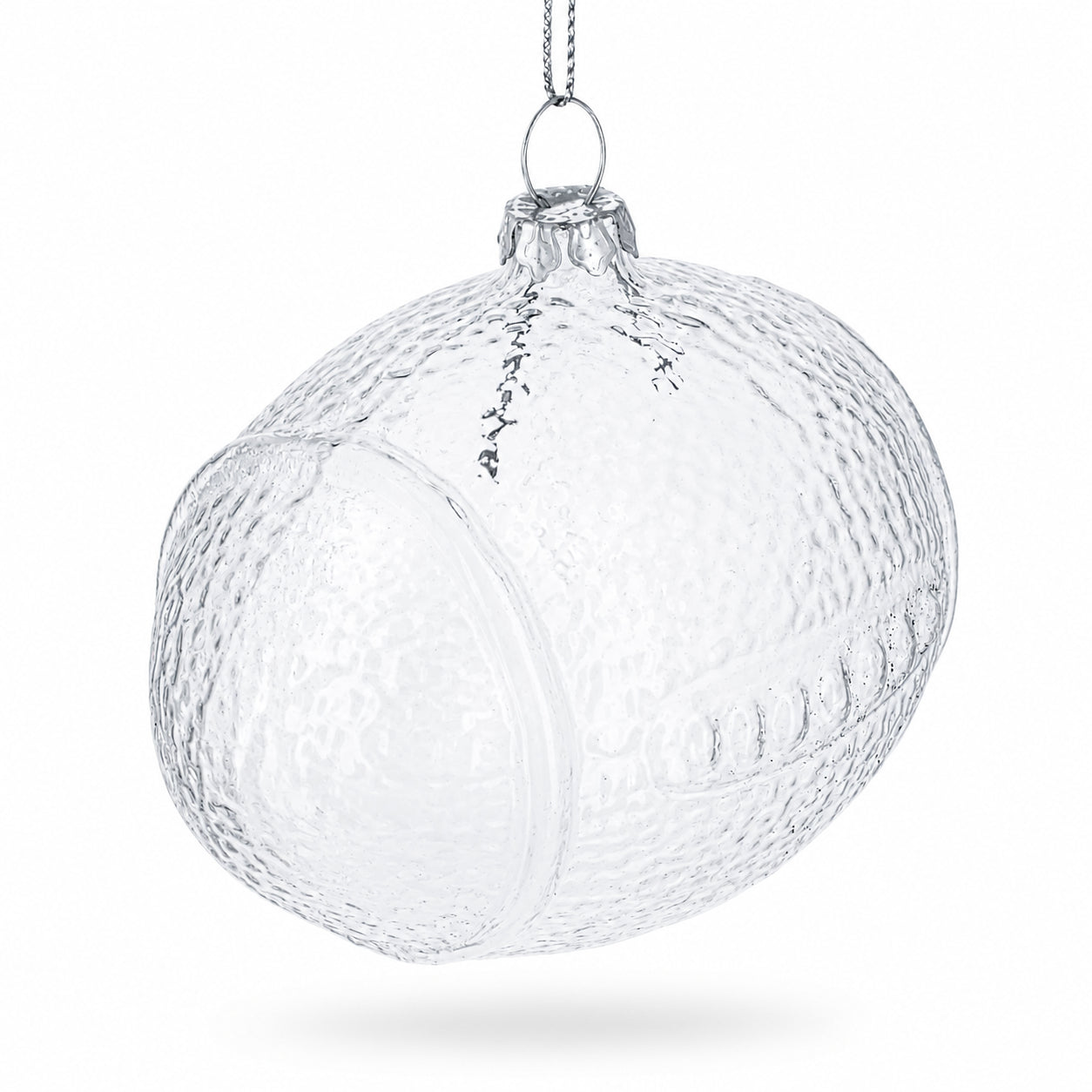 Football Clear Glass Christmas Ornament