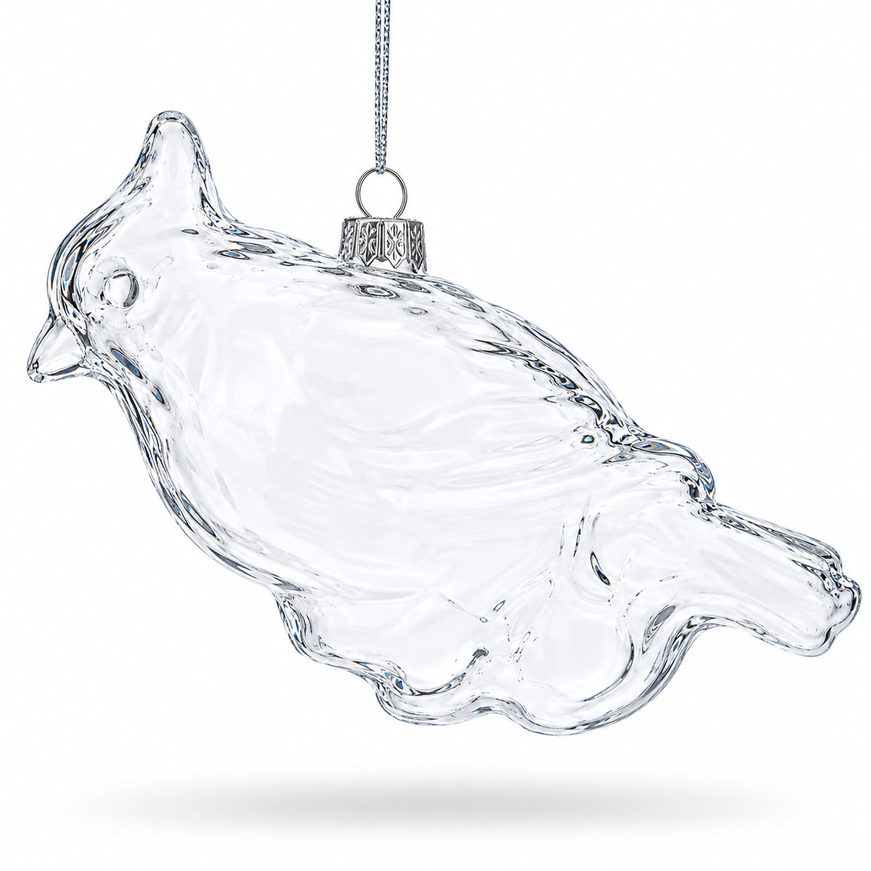 Cardinal Clear Glass Christmas Ornament