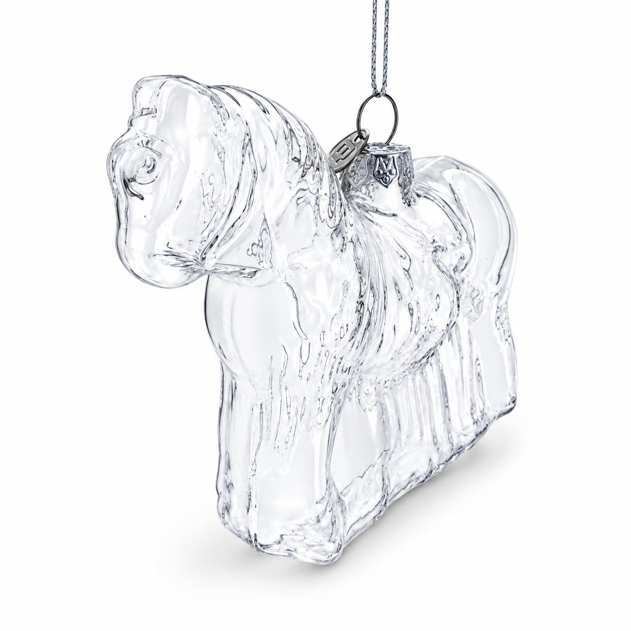 Horse Clear Glass Christmas Ornament