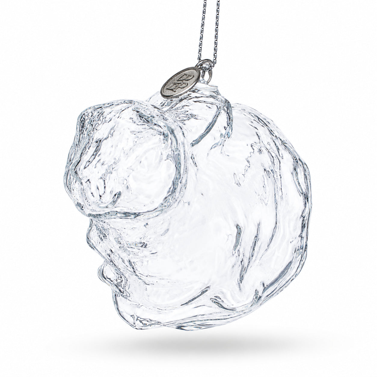 Bunny Clear Glass Christmas Ornament