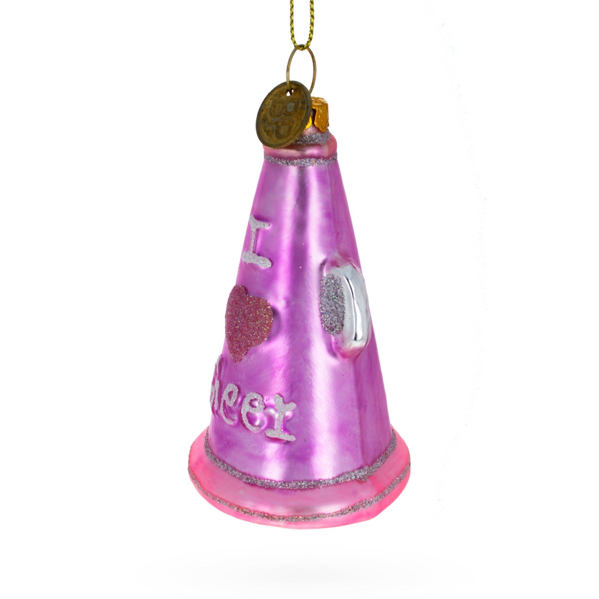 Pink Megaphone Glass Christmas Ornament