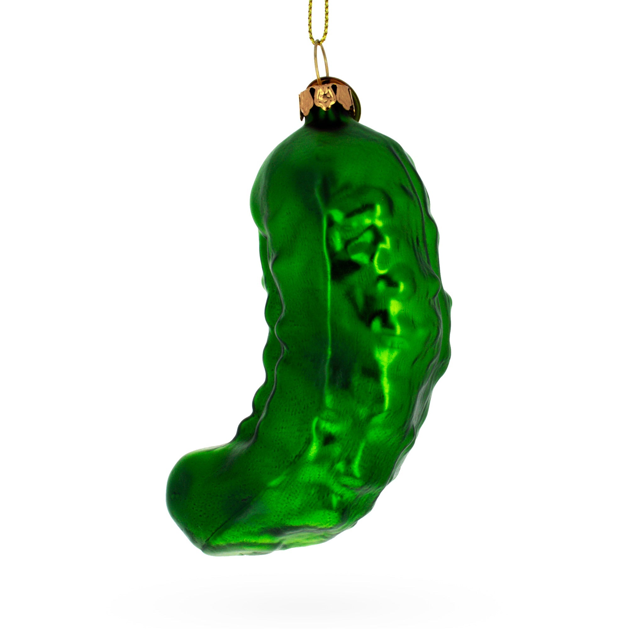 Shimmering Metallic Pickle Glass Christmas Ornament