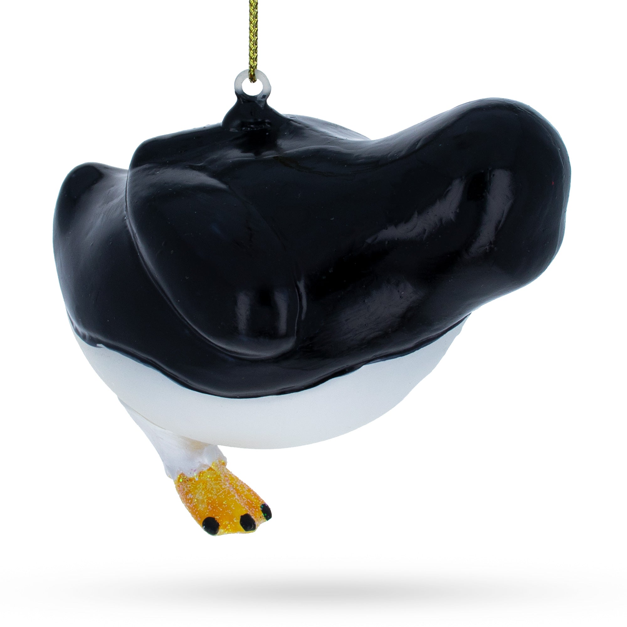 Penguin Dancer Glass Christmas Ornament
