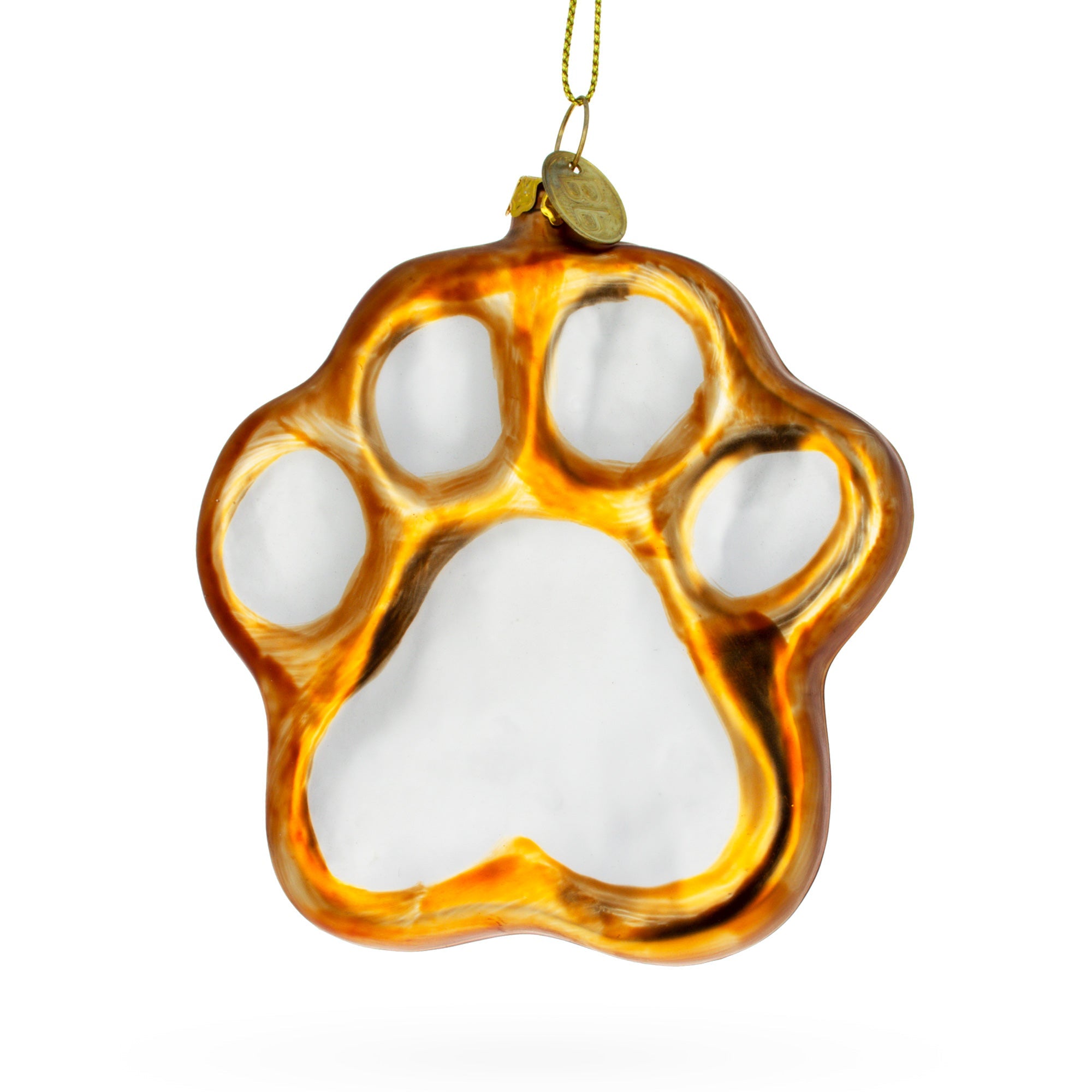 Whimsical Paw Print Glass Christmas Ornament