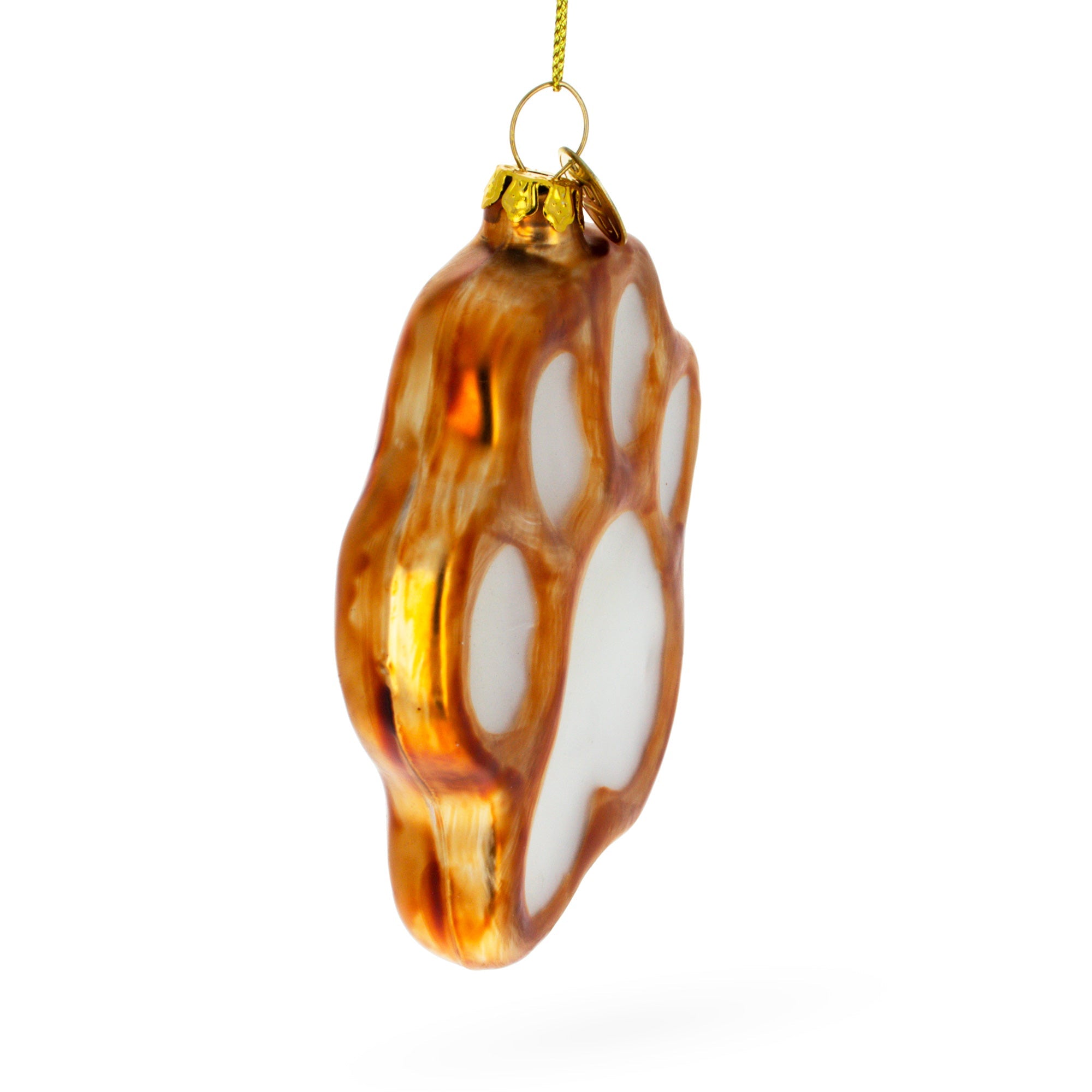 Whimsical Paw Print Glass Christmas Ornament