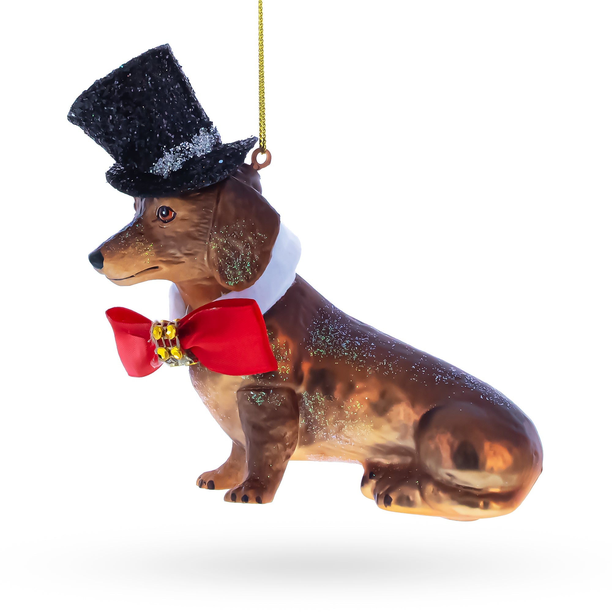 Basset Hound Glass Christmas Ornament