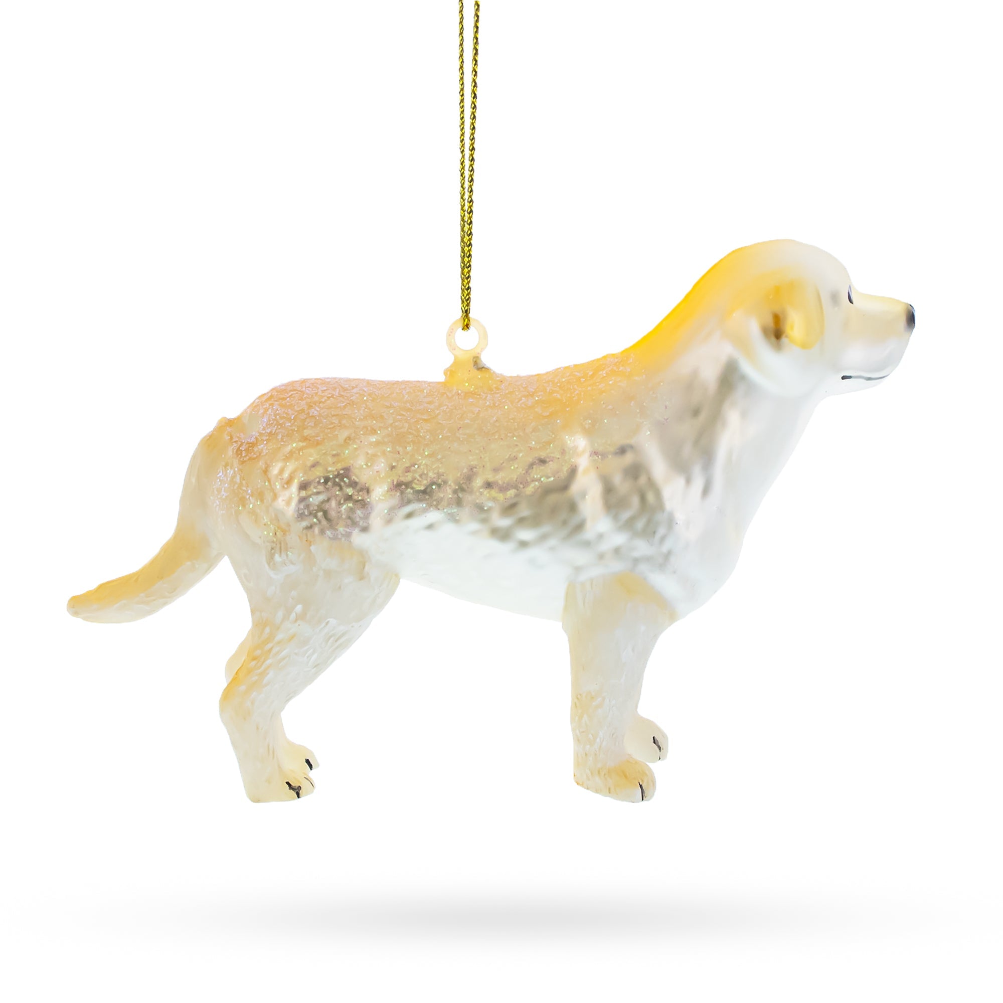 Golden Labrador Retriever in Glitter Christmas Ornament