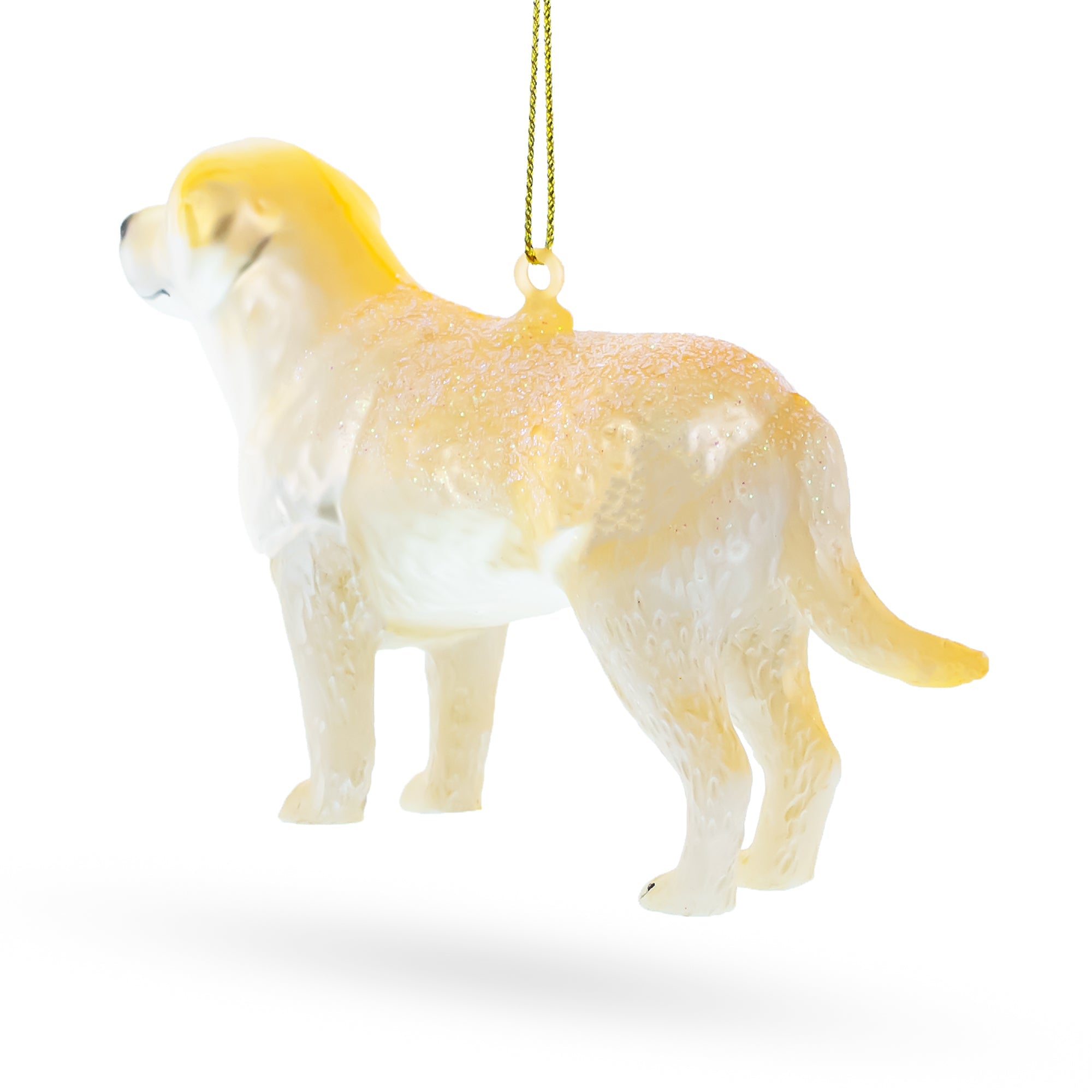Golden Labrador Retriever in Glitter Christmas Ornament