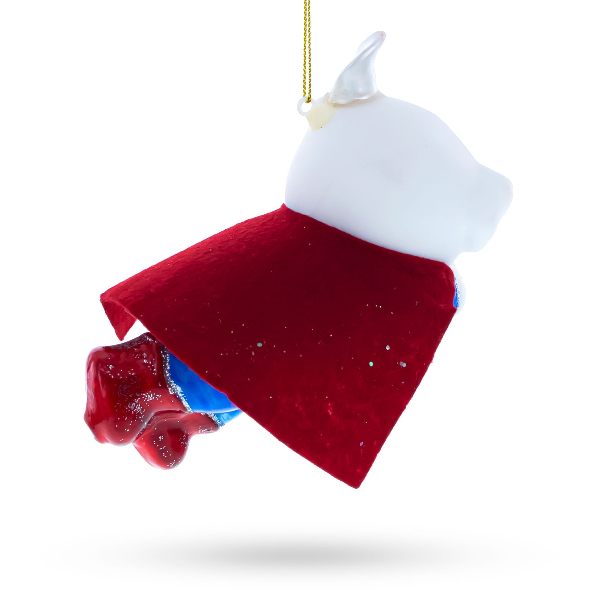 Super Dog Hero Glass Christmas Ornament