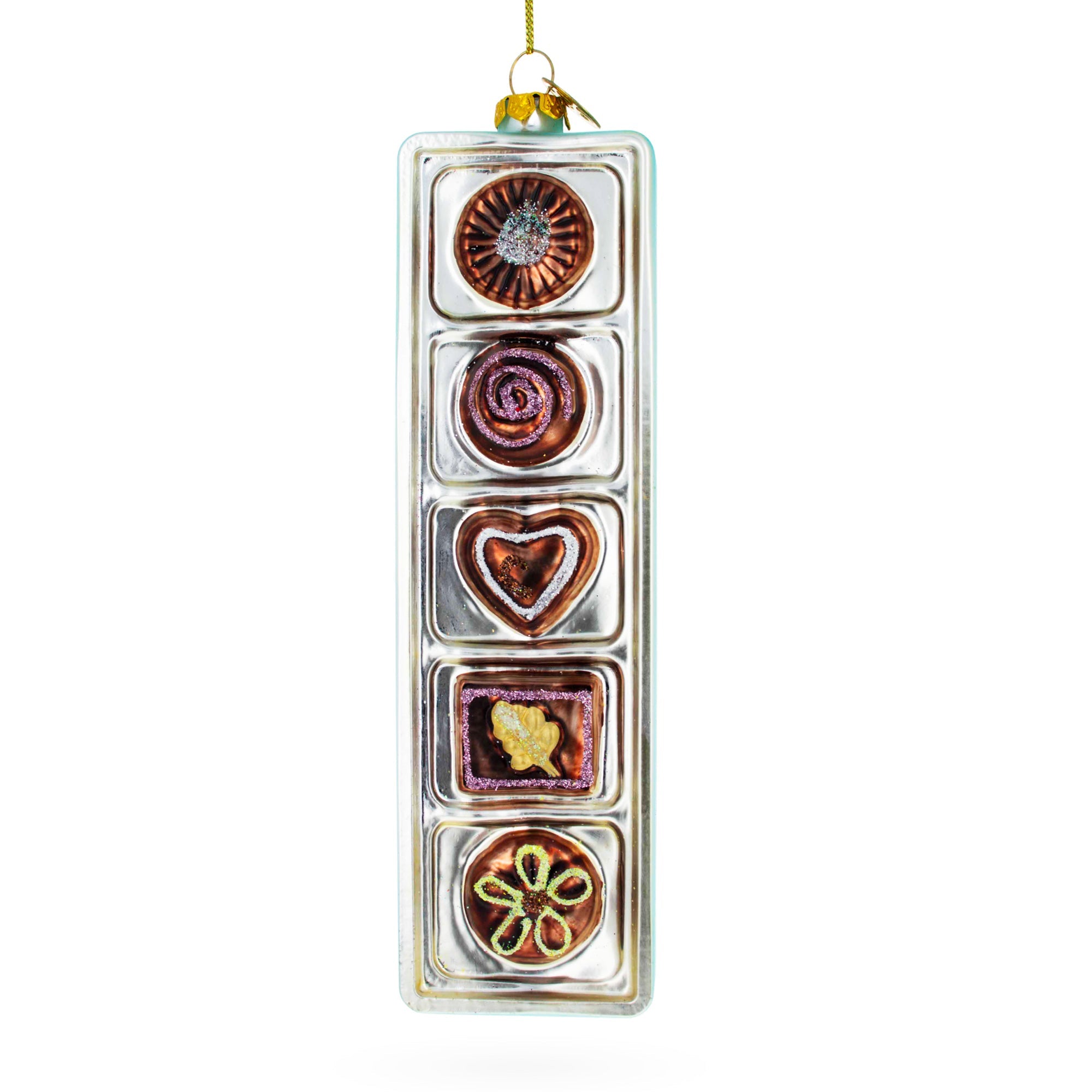 Box of Chocolates Glass Christmas Ornament
