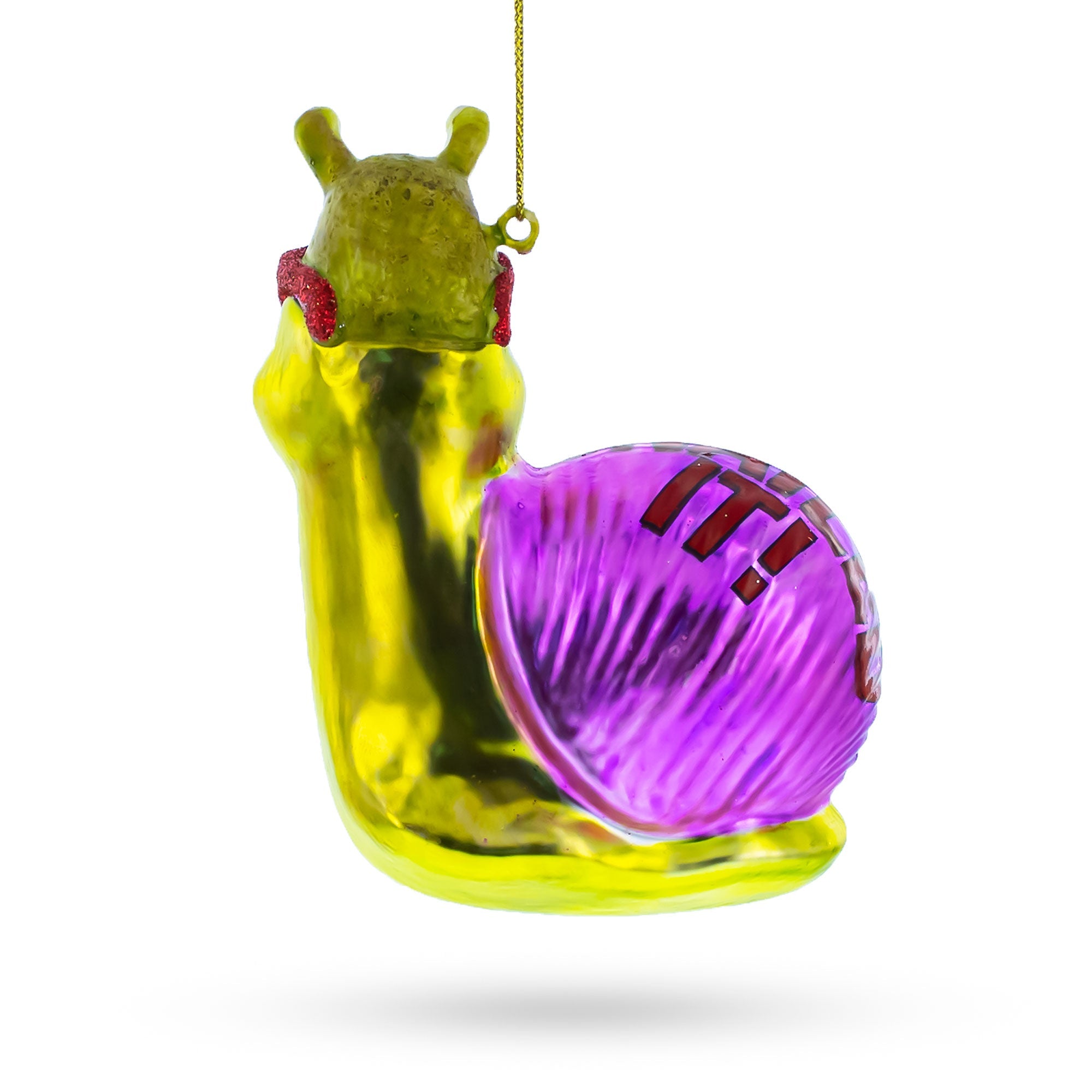 Cool Snail Sporting Sunglasses Glass Christmas Ornament