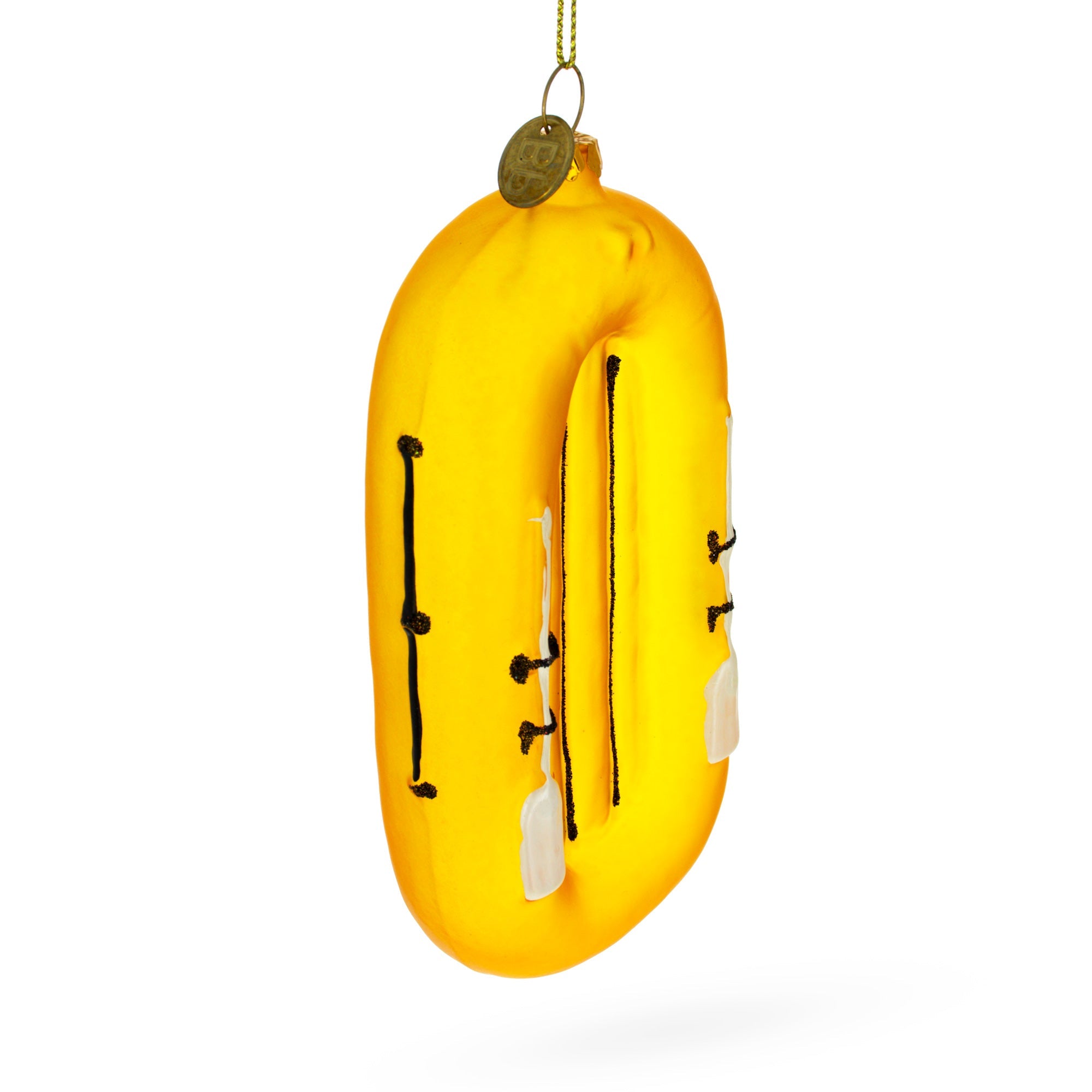 Yellow Rubber Boat Glass Christmas Ornament