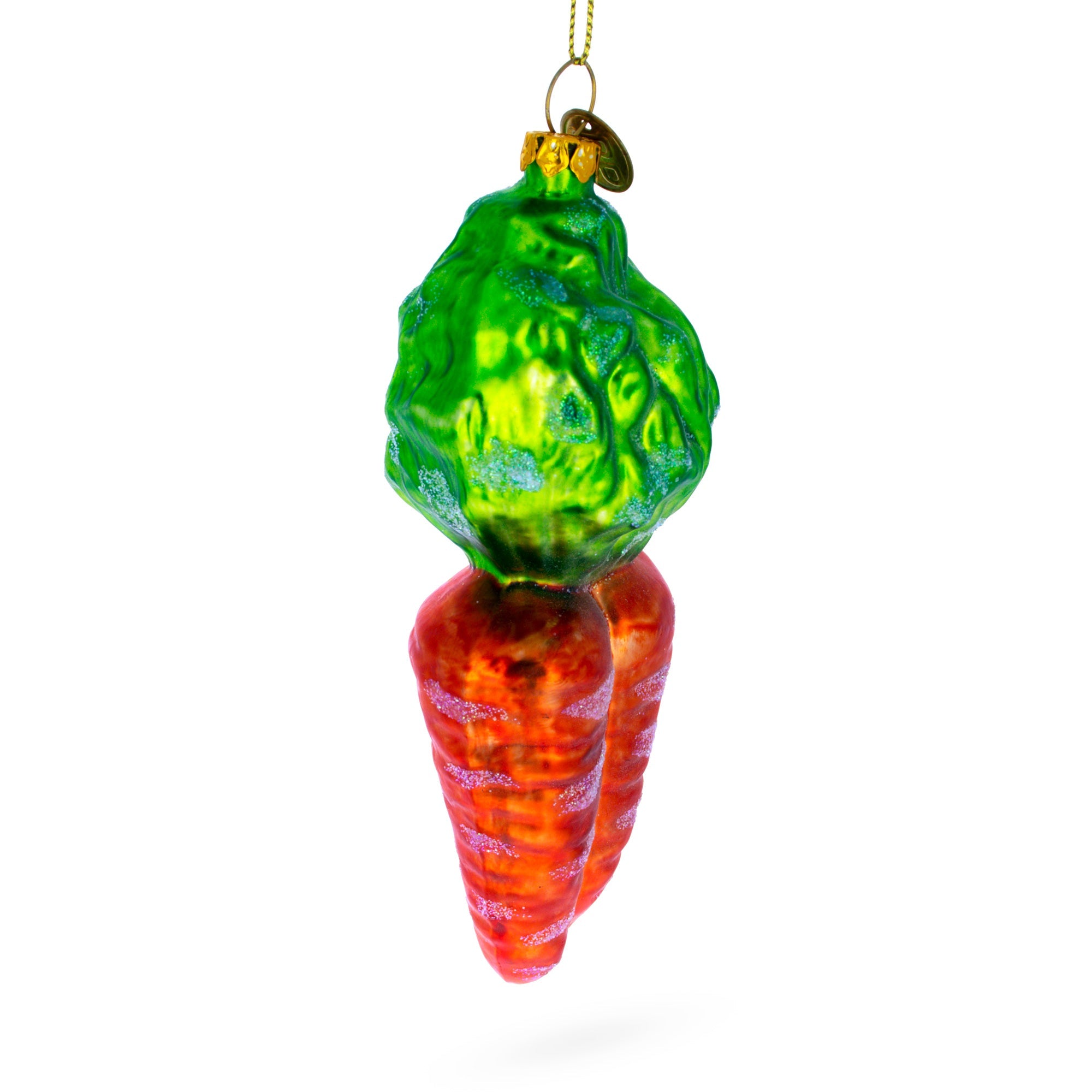 Orange Carrot Glass Christmas Ornament