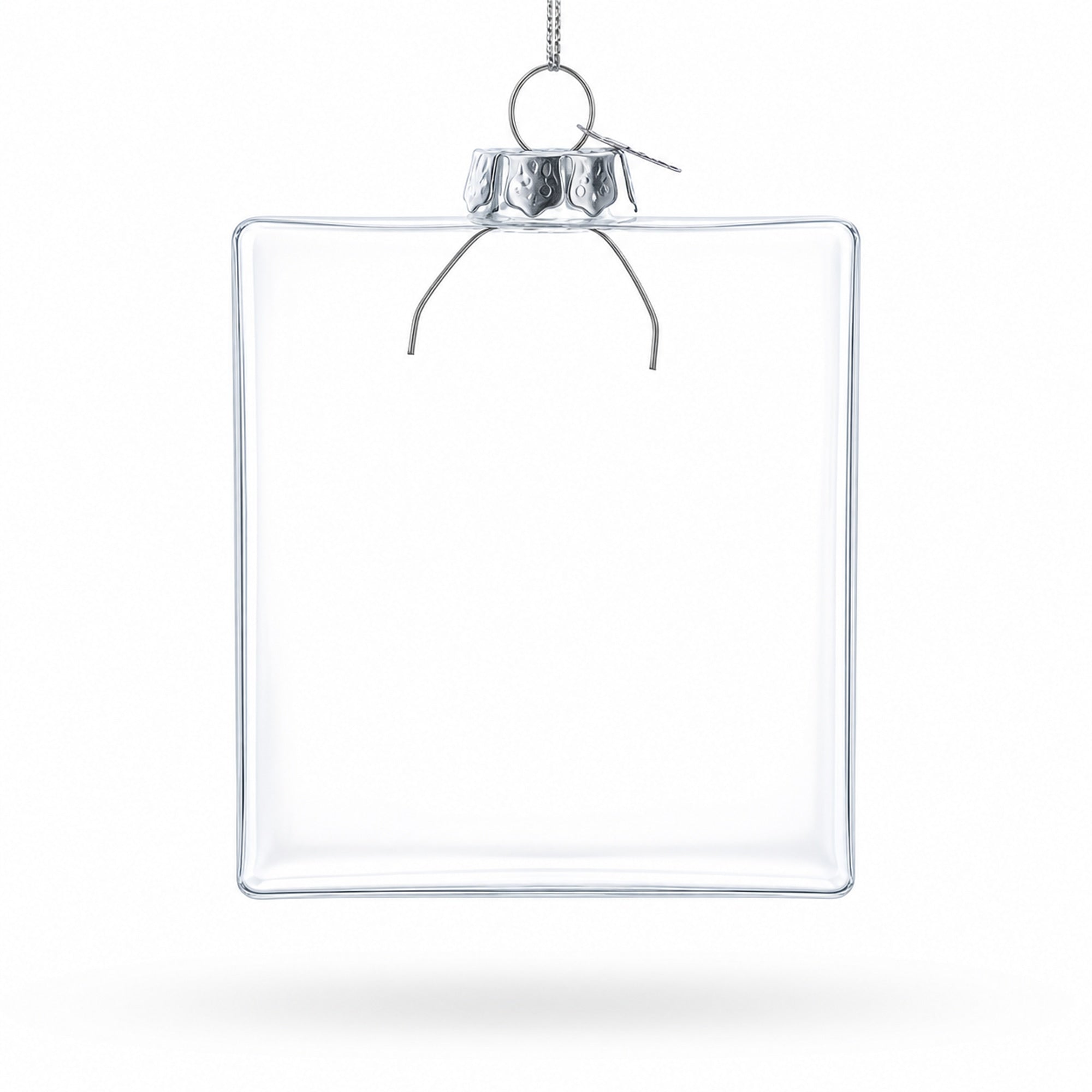 Flask Clear Glass Christmas Ornament