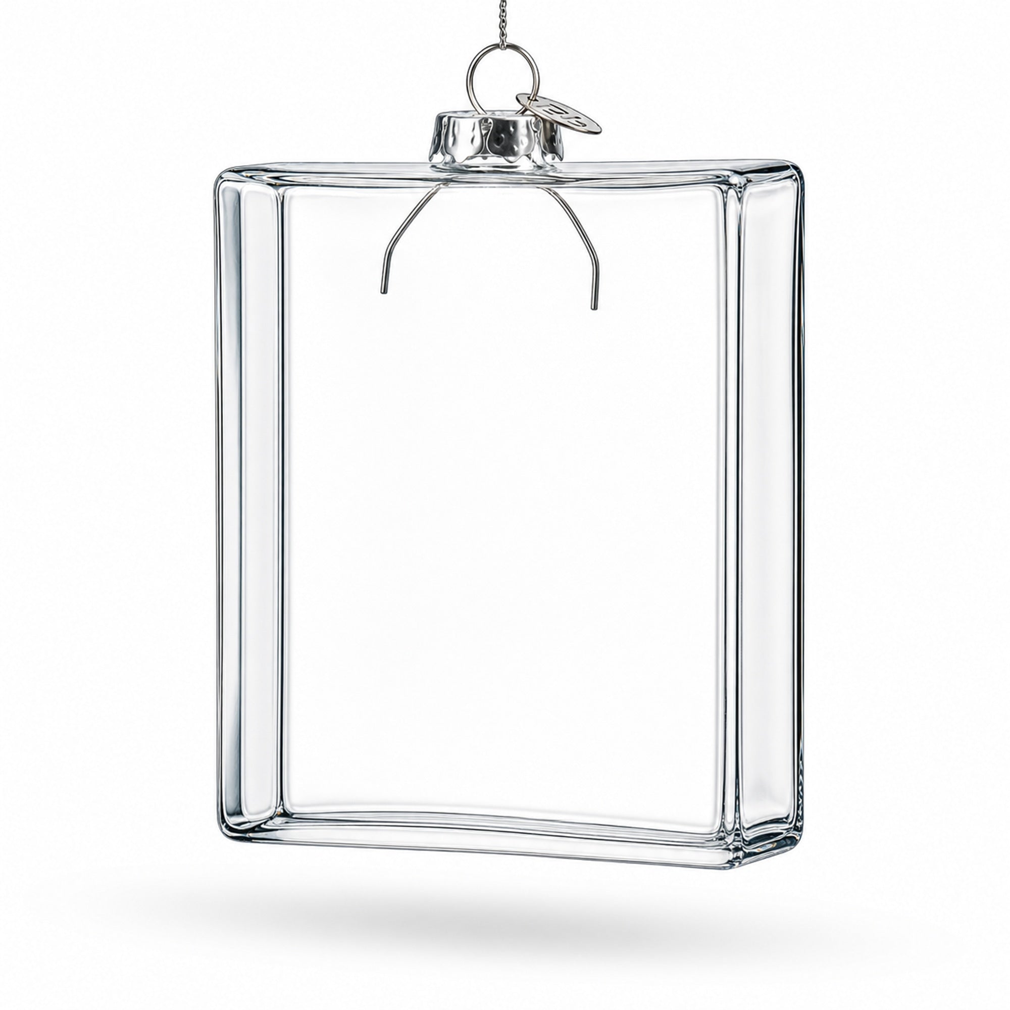 Flask Clear Glass Christmas Ornament