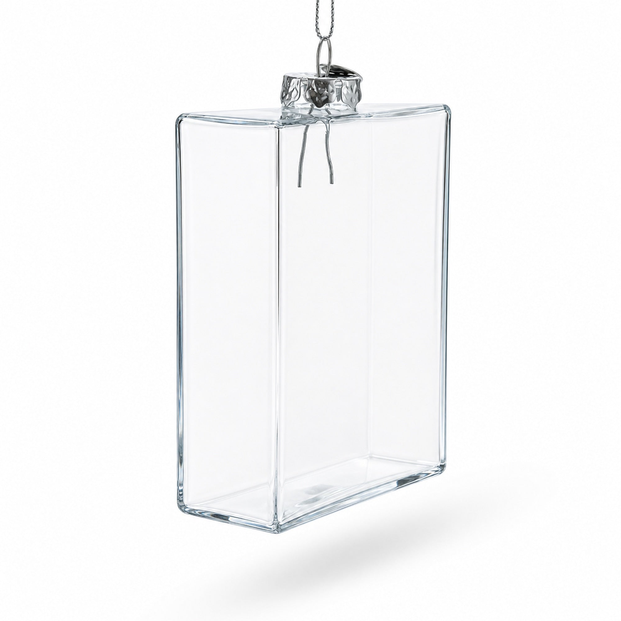 Flask Clear Glass Christmas Ornament