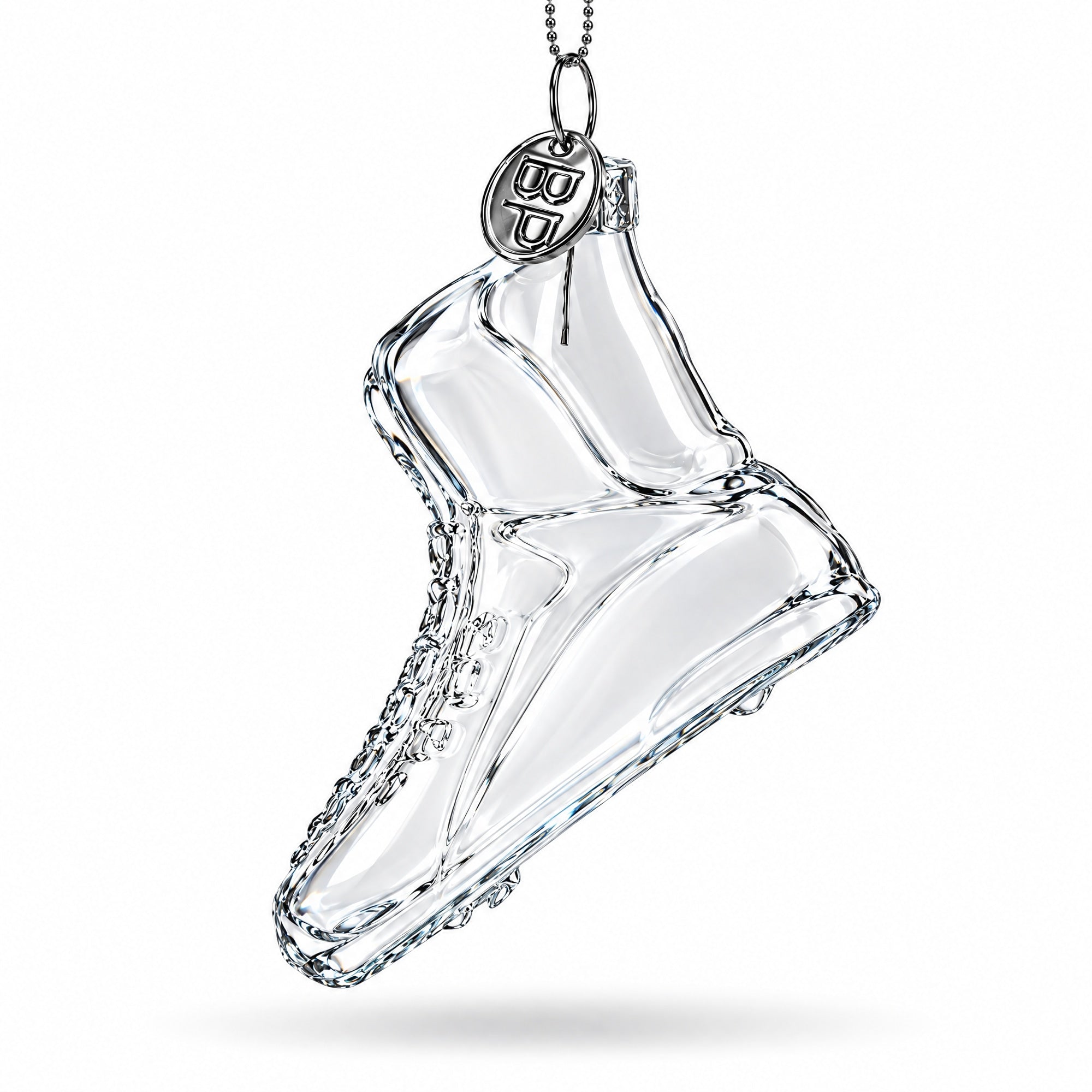 Running Shoe Clear Glass Christmas Ornament