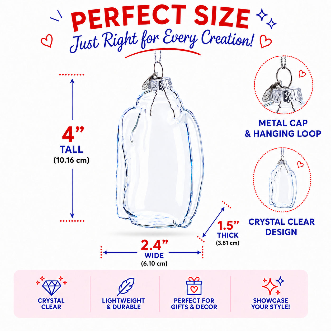 Hoodie Clear Glass Christmas Ornament