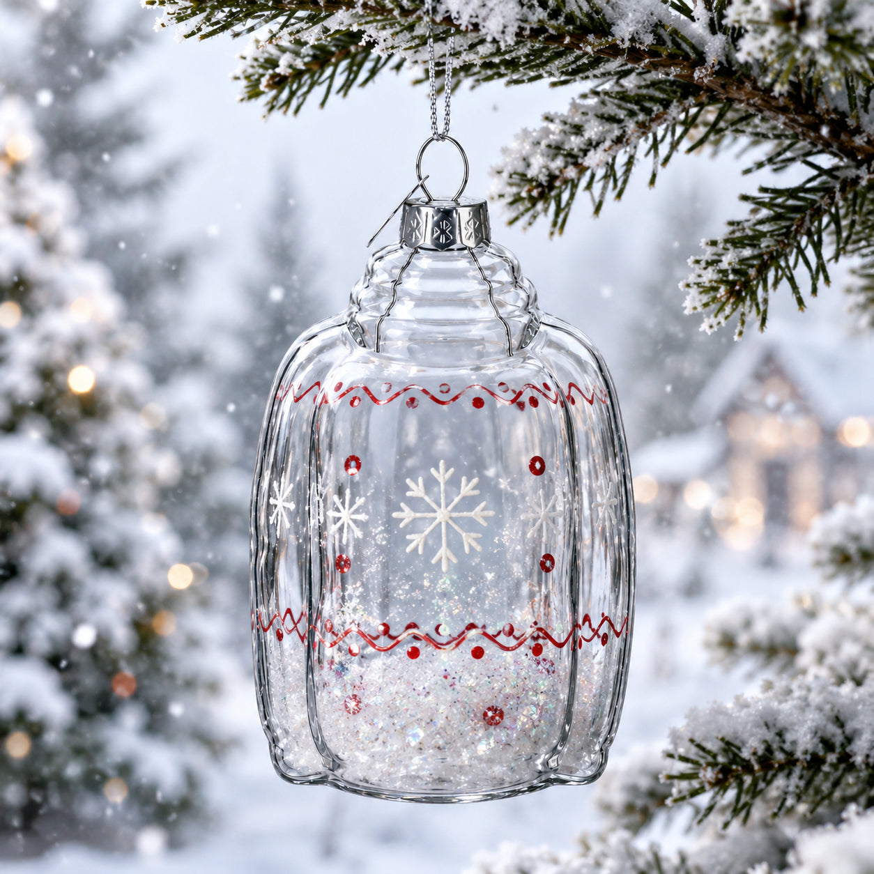 Hoodie Clear Glass Christmas Ornament