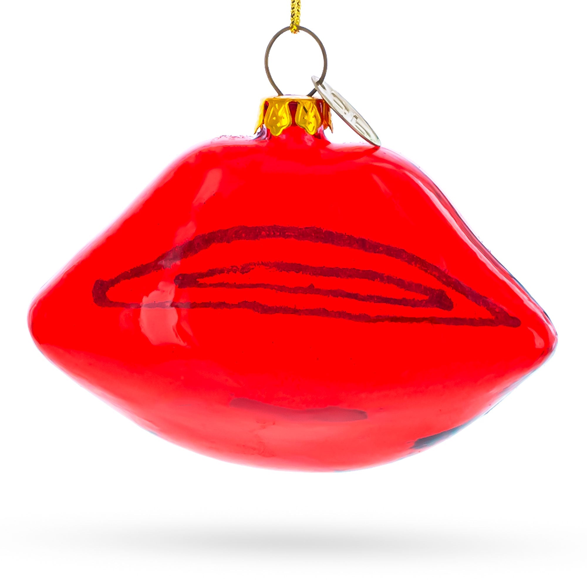 Red Lips Glass Christmas Ornament