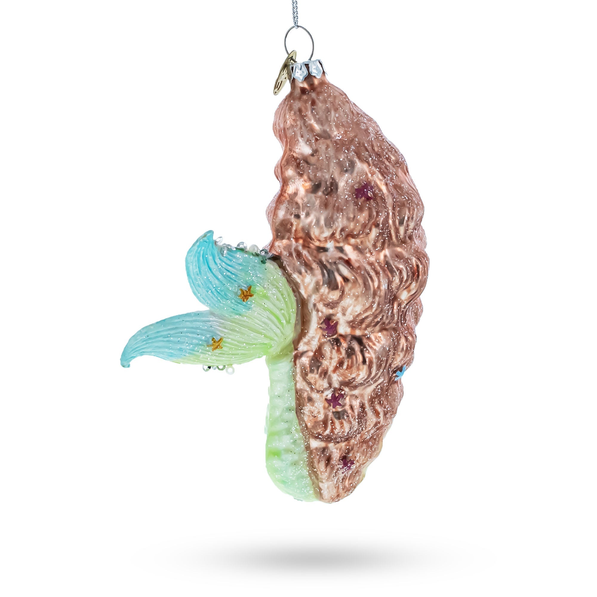 Glimmering Mermaid Glass Christmas Ornament