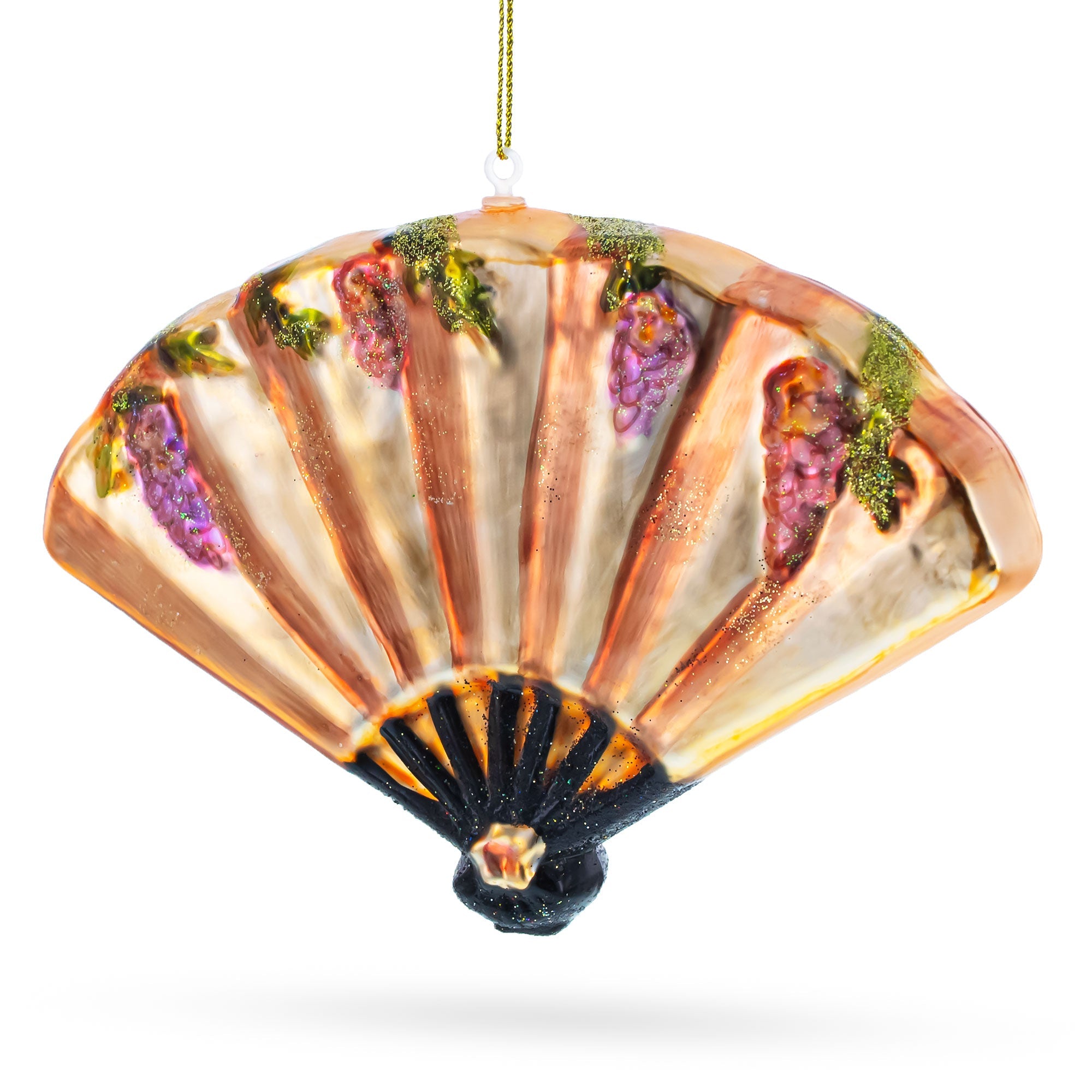 Oriental Fan Glass Christmas Ornament