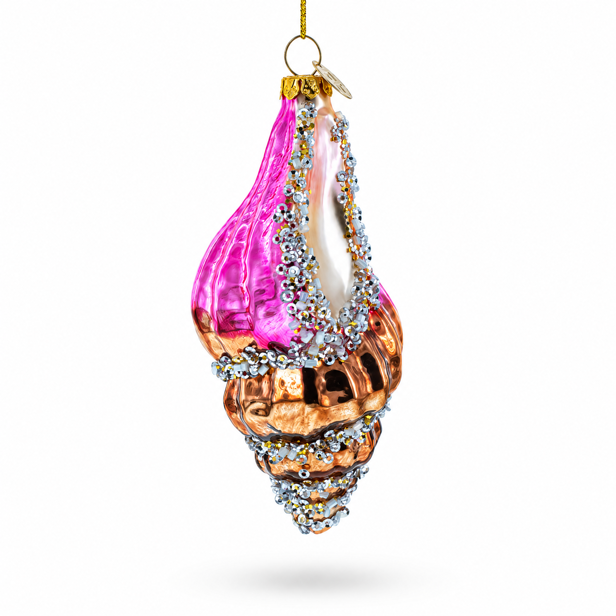 Conch Shell Glass Christmas Ornament
