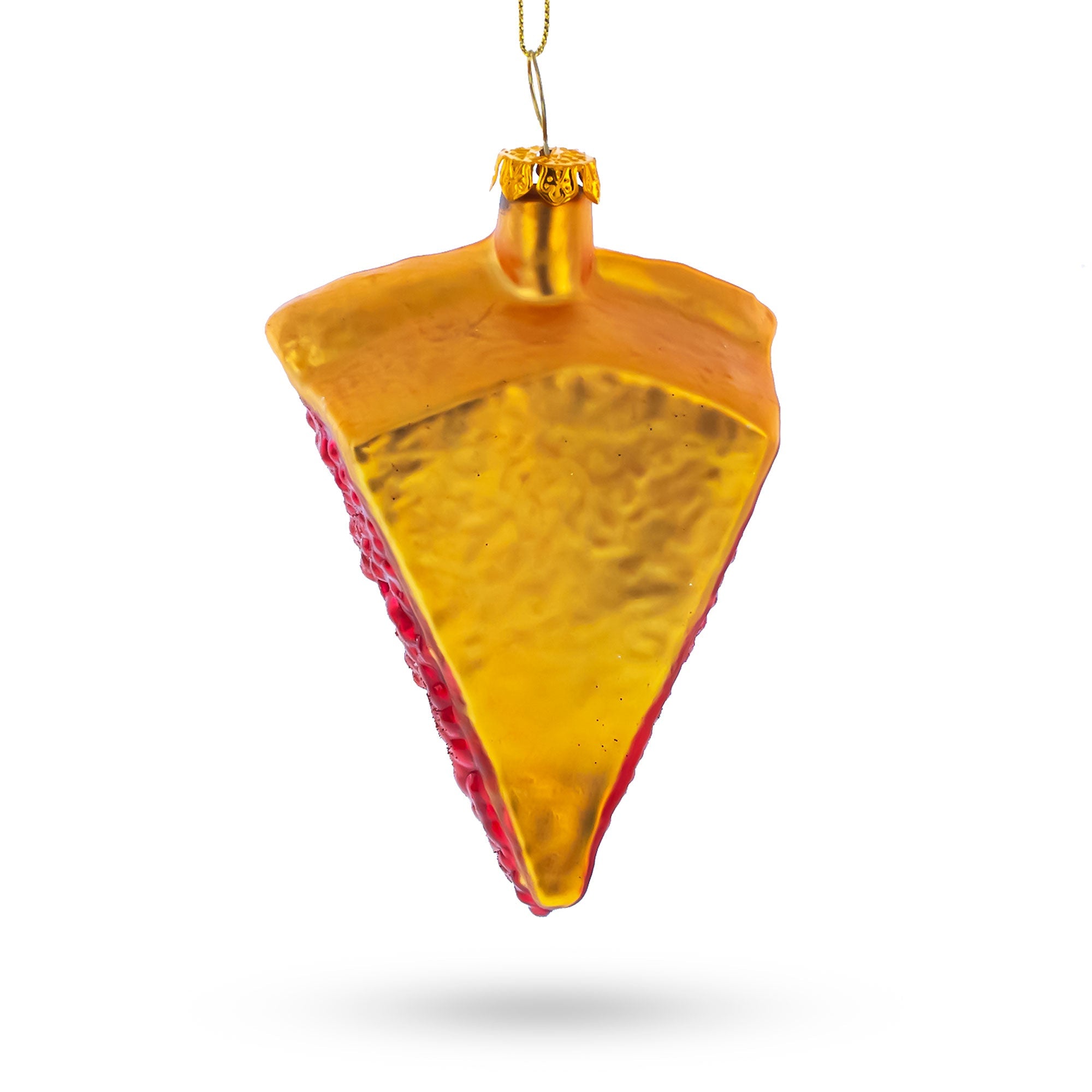 Cherry Pie Slice Glass Christmas Ornament