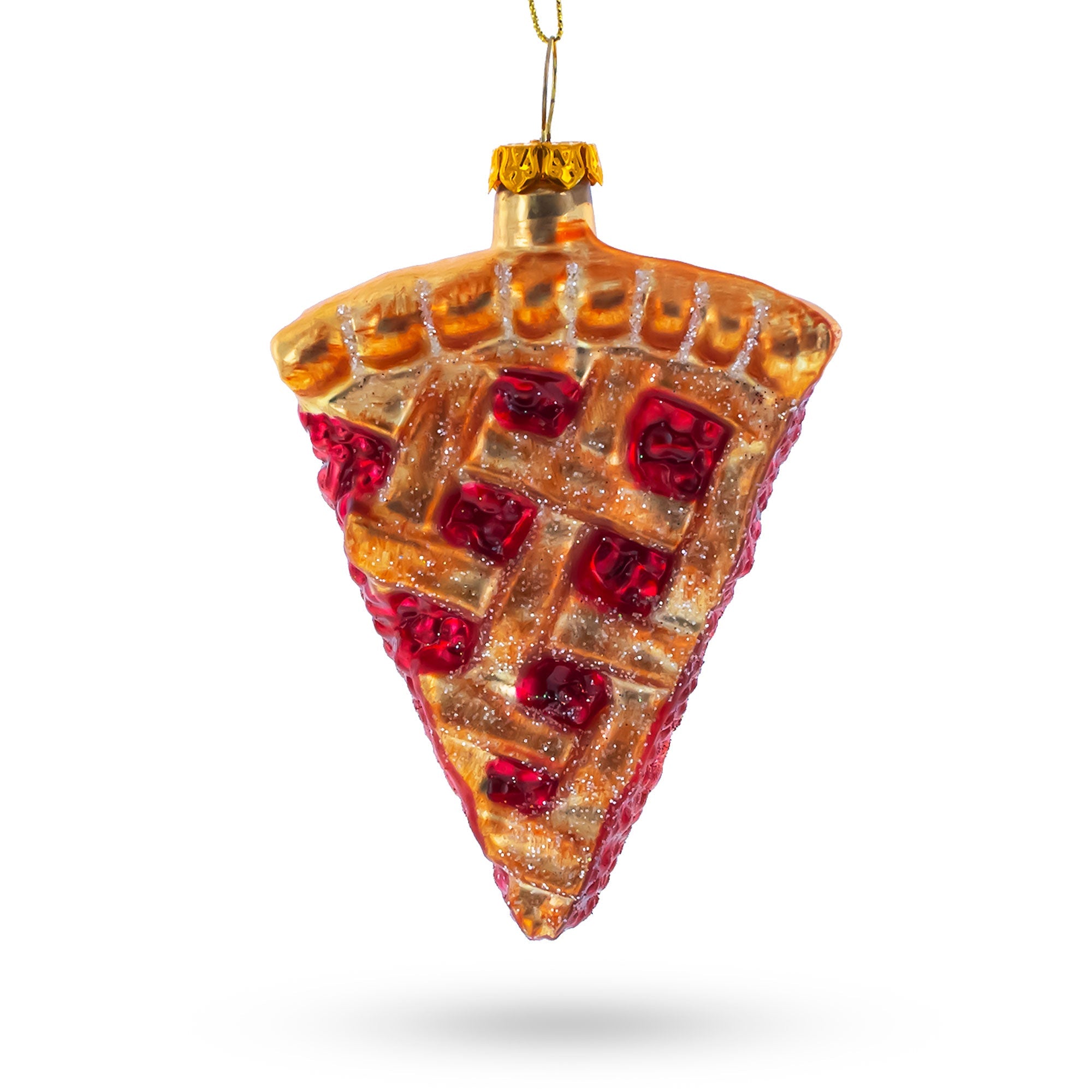 Cherry Pie Slice Glass Christmas Ornament