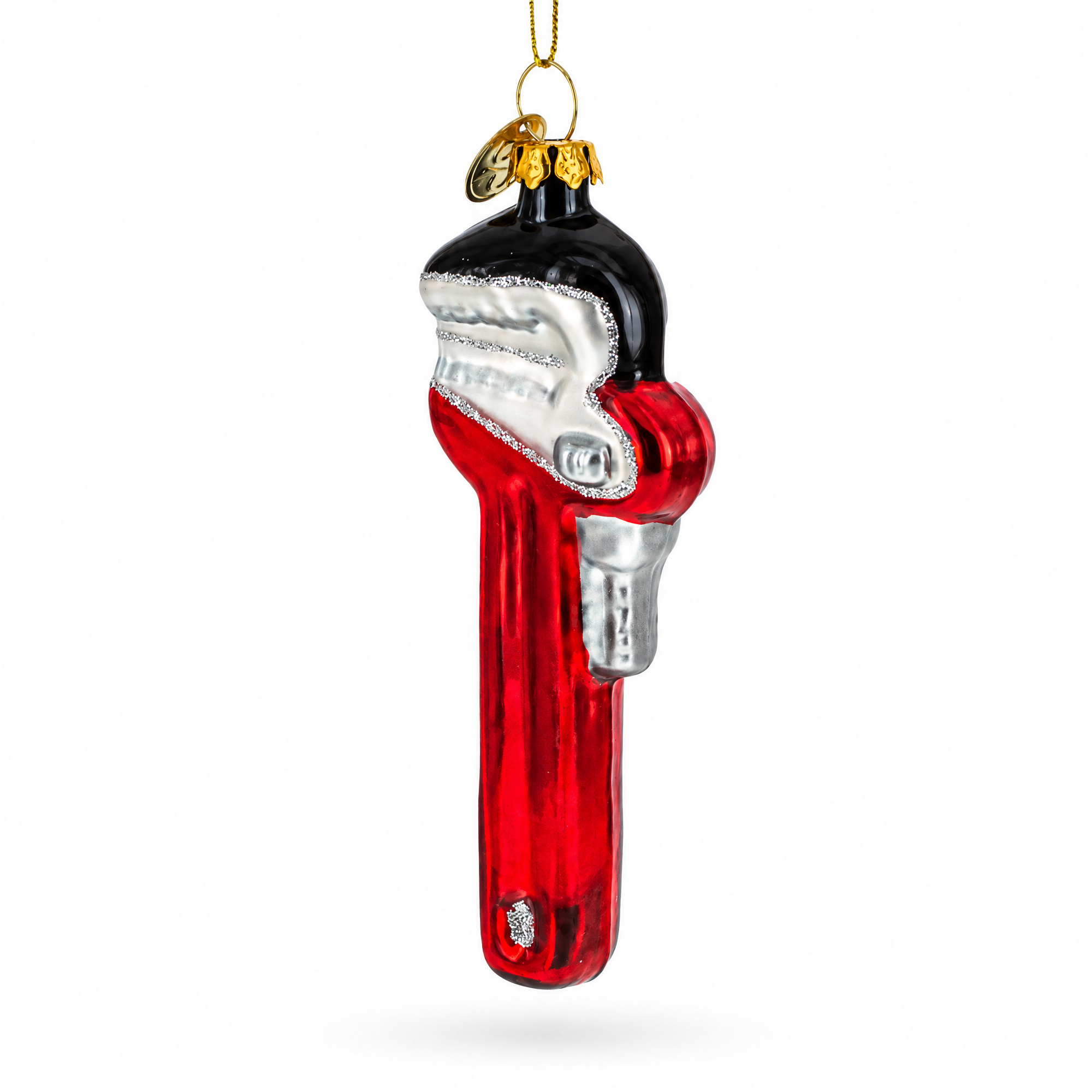 Adjustable Red Wrench Glass Christmas Ornament