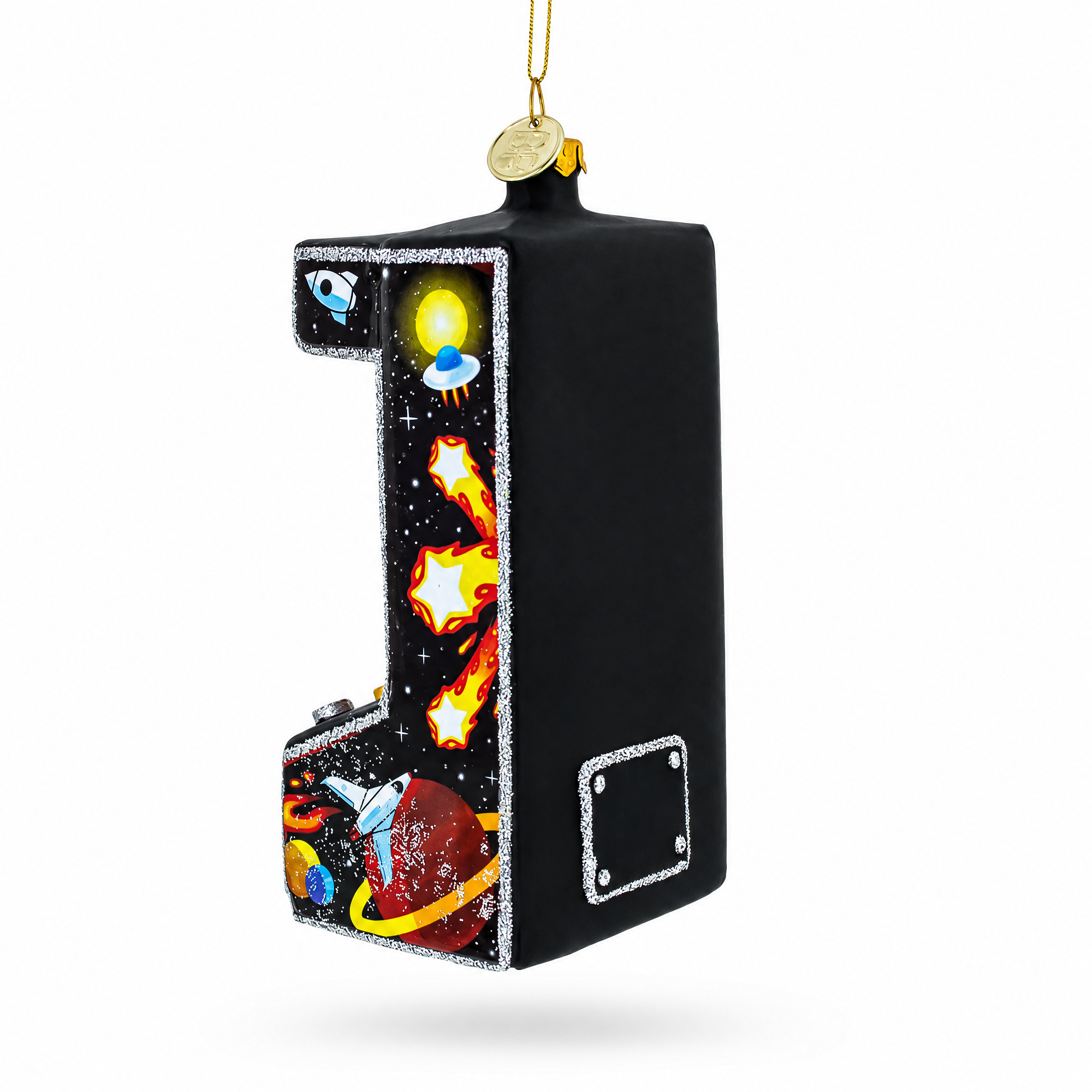 Arcade Game Machine Glass Christmas Ornament