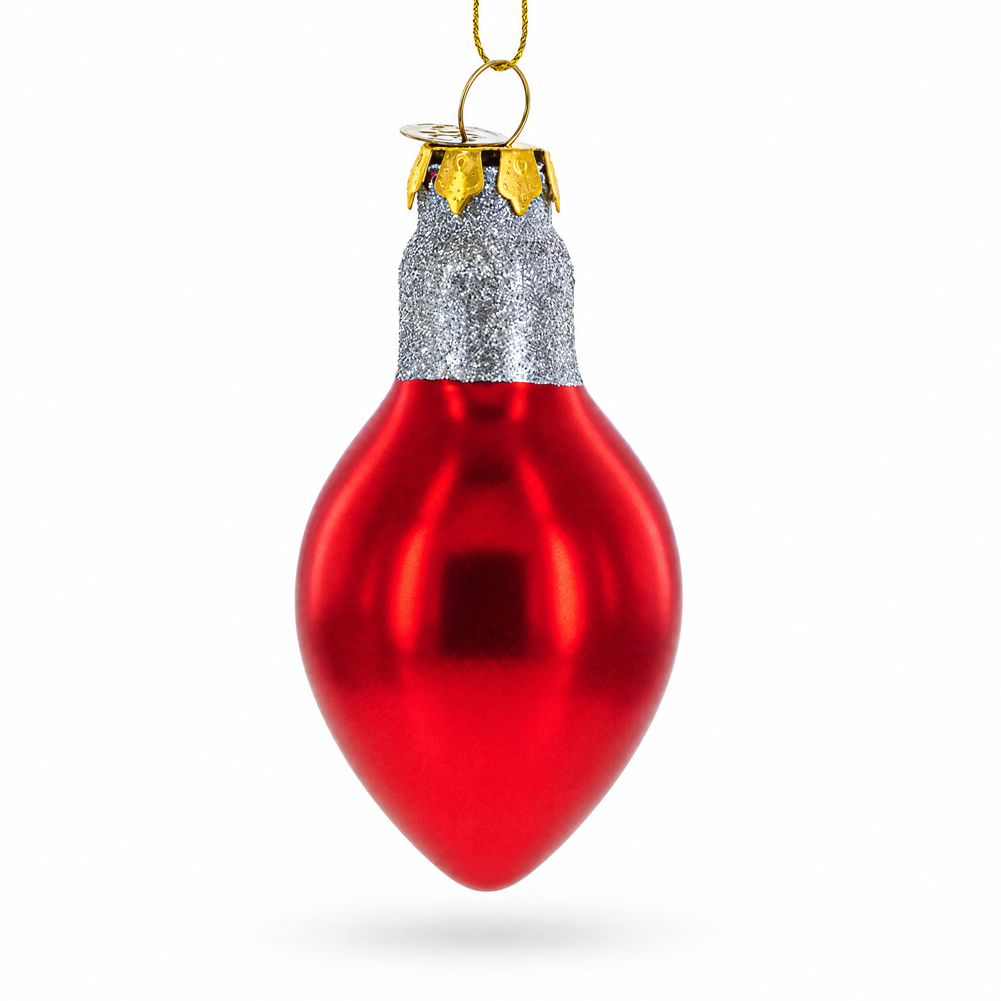 Red Festive Light Bulb Glass Christmas Ornament