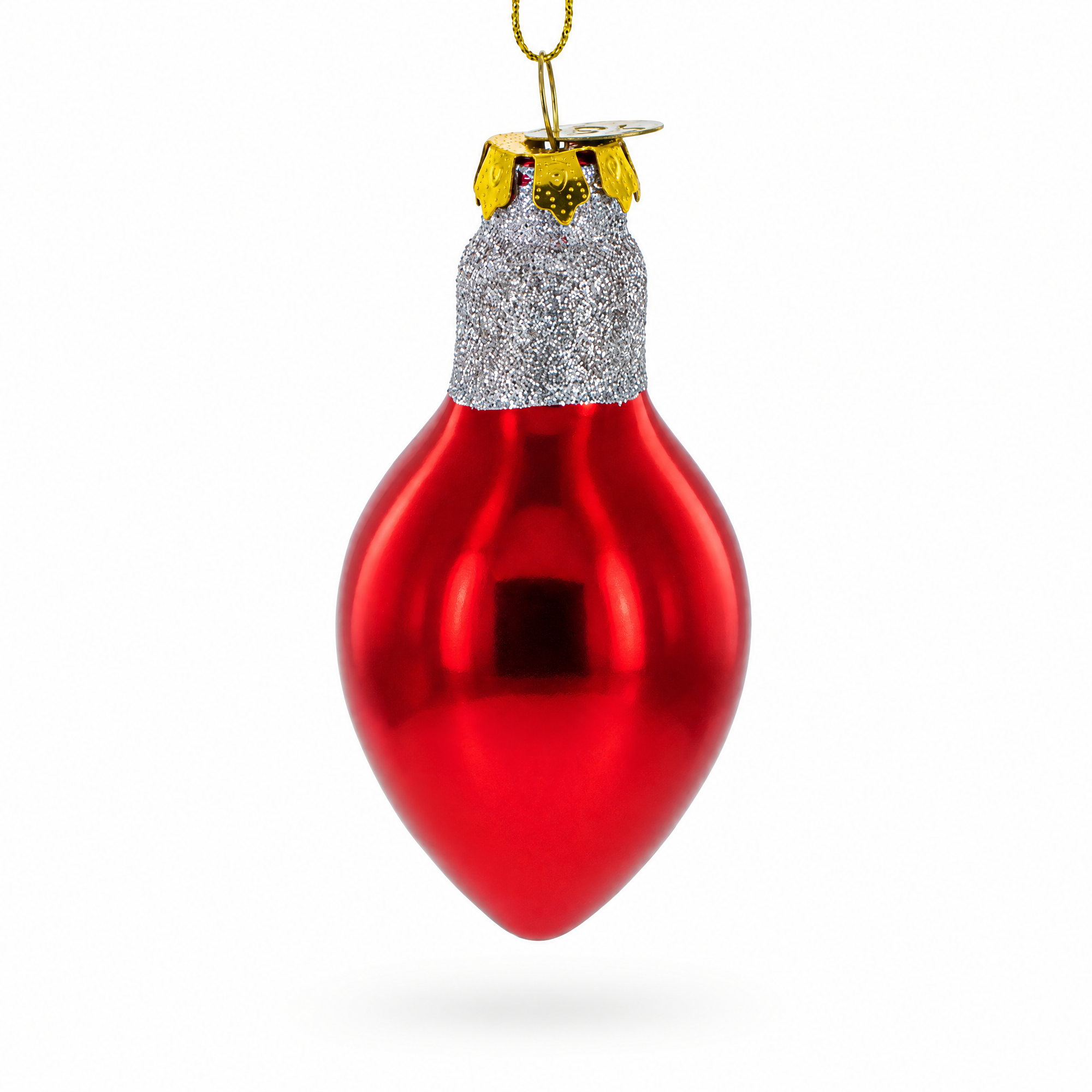 Red Festive Light Bulb Glass Christmas Ornament