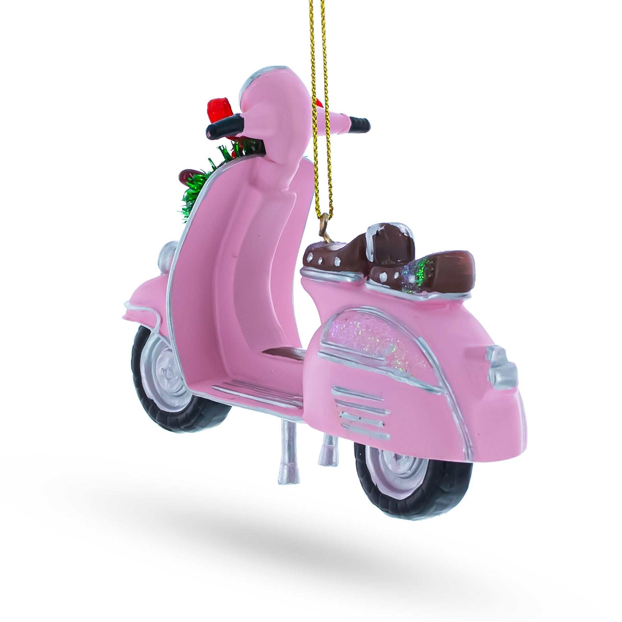 Retro Scooter with Festive Wreath Christmas Ornament
