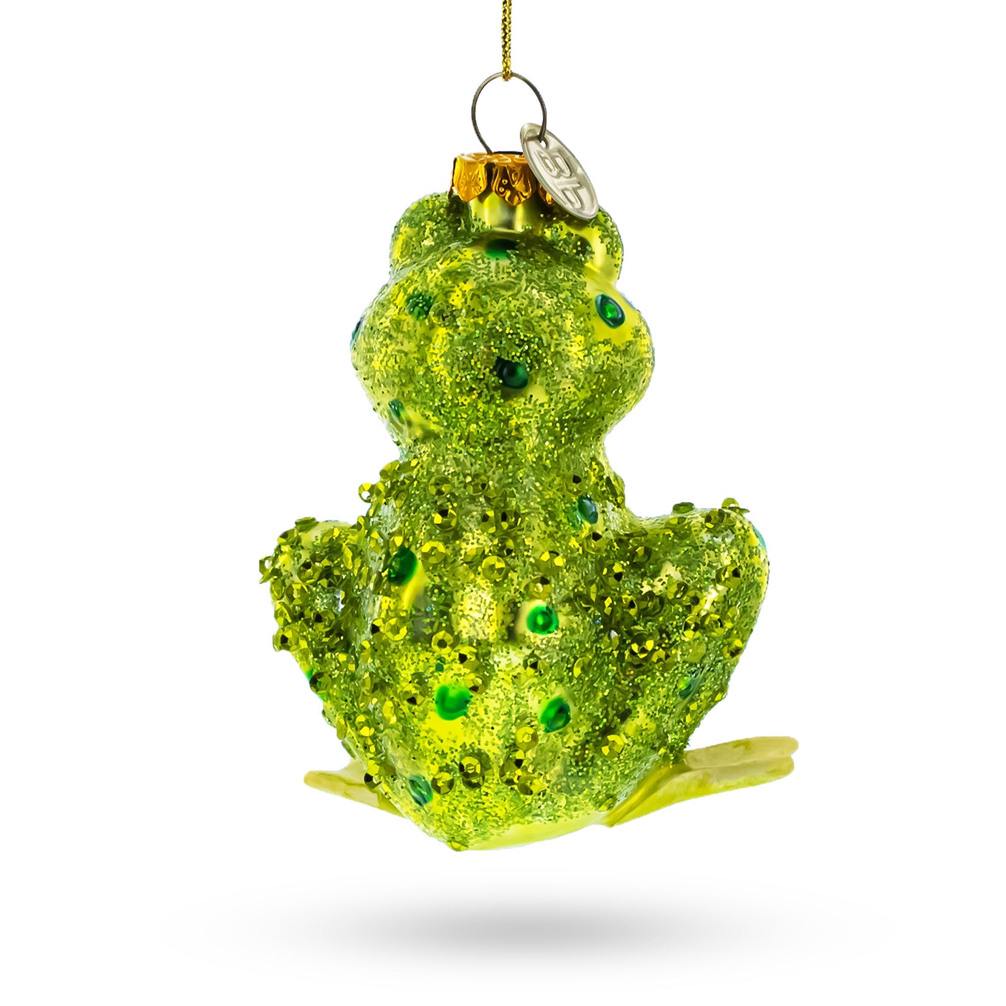 Shimmering Frog Glass Christmas Ornament