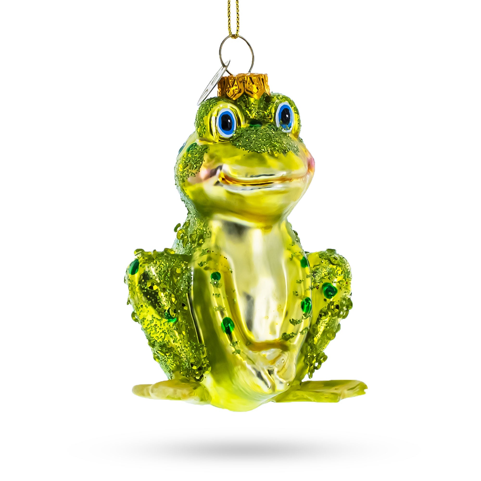 Shimmering Frog Glass Christmas Ornament