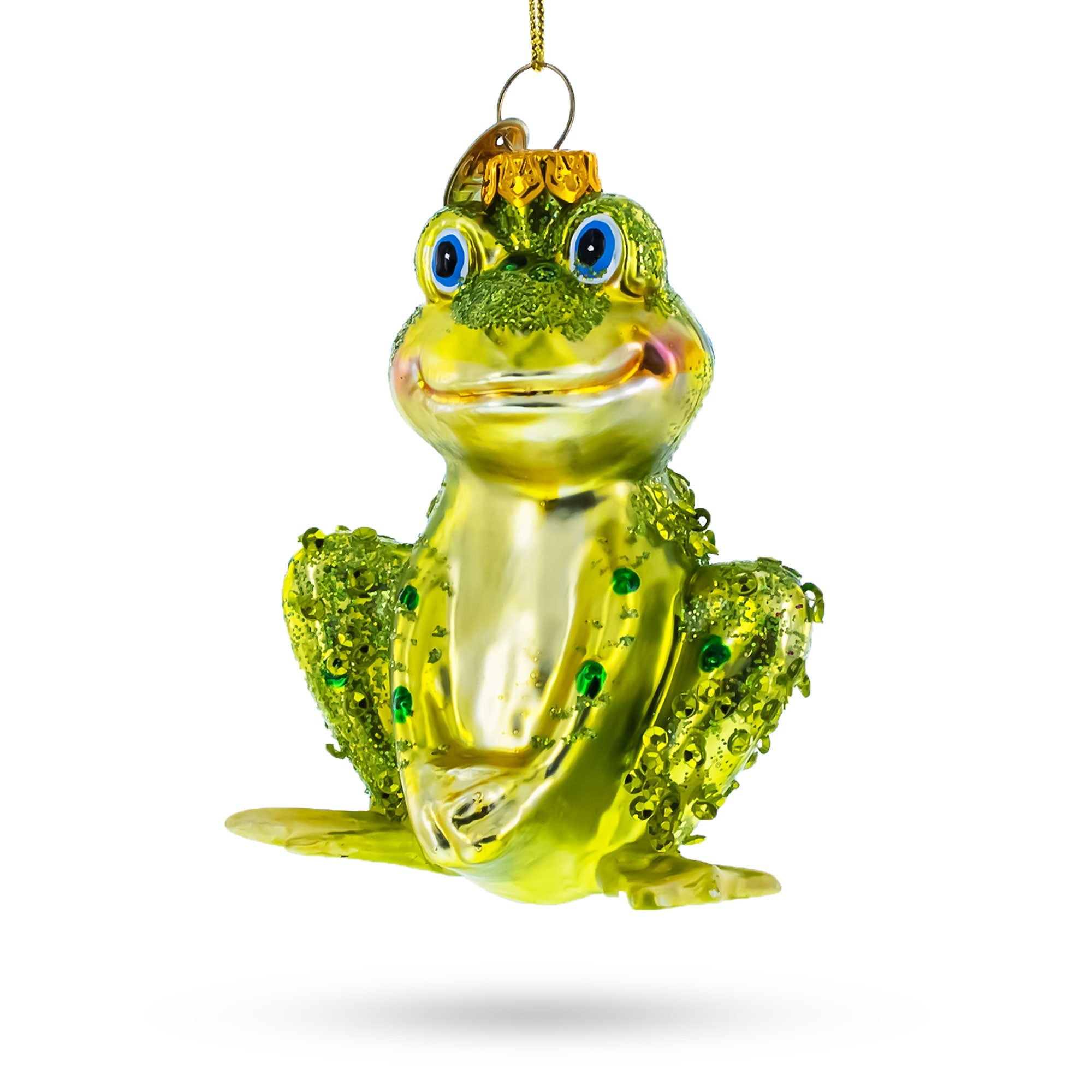 Shimmering Frog Glass Christmas Ornament