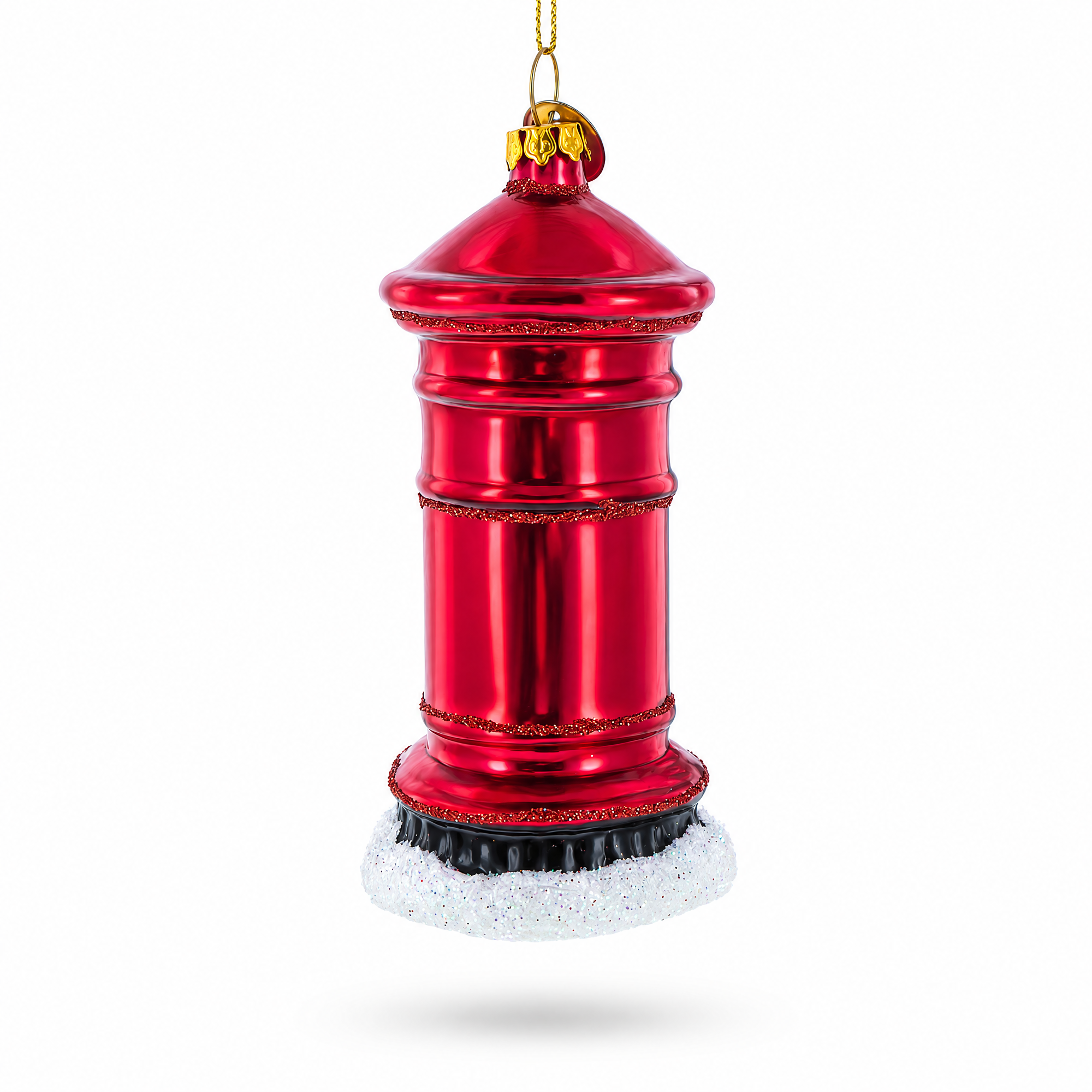 Red Mailbox with Letter to Santa Glass Christmas Ornament