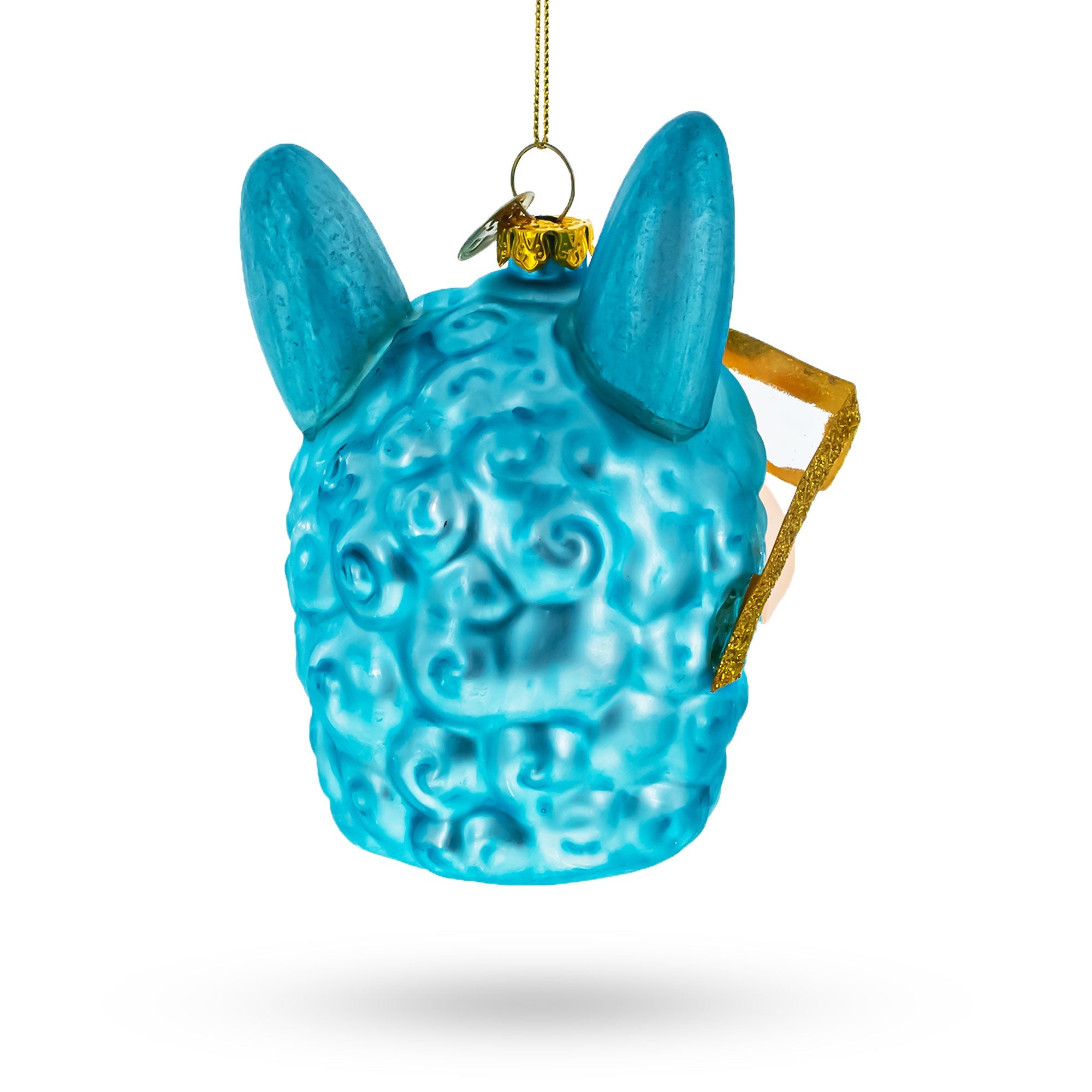 Lama Rocking Funky Glasses Glass Christmas Ornament