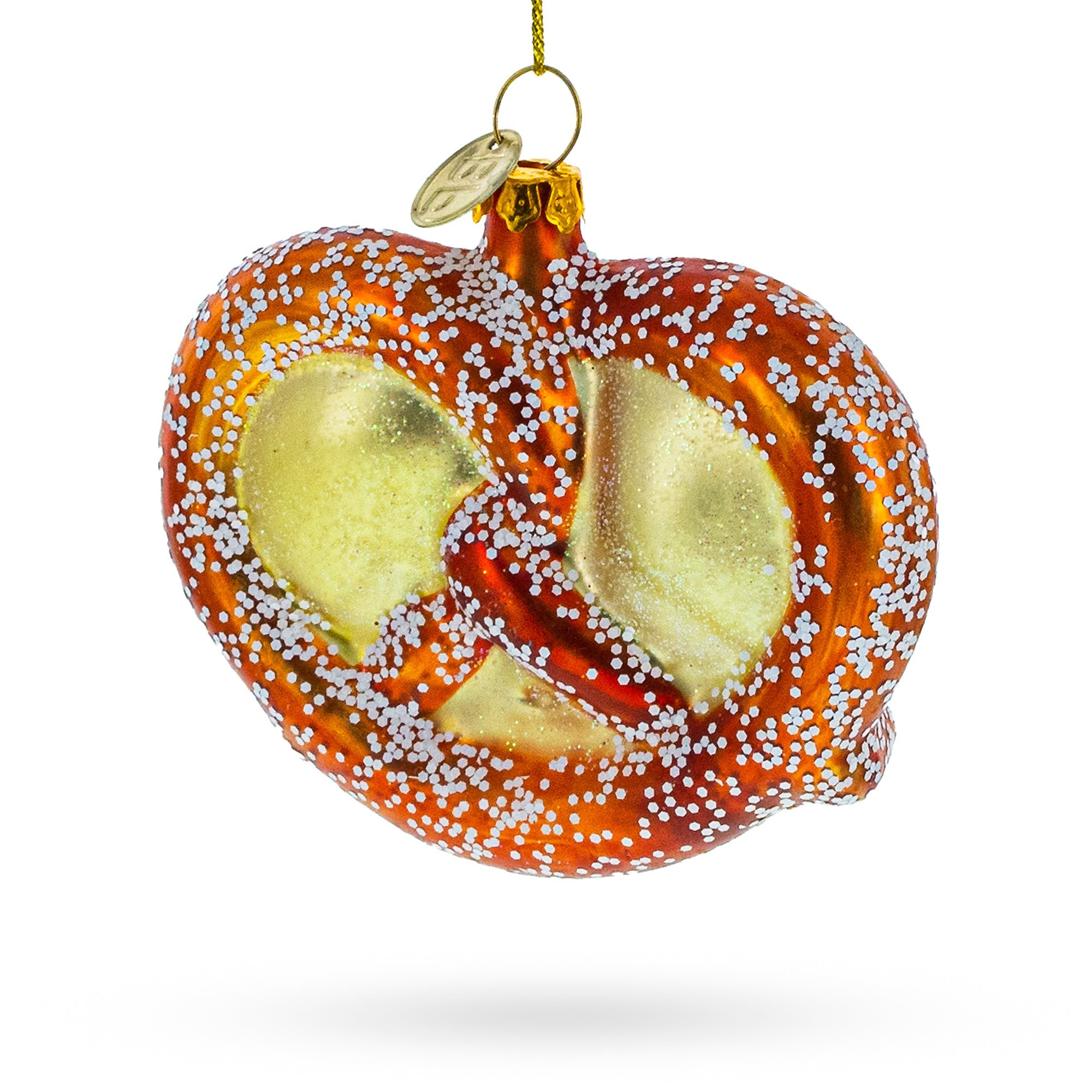Twisted Pretzel Glass Christmas Ornament